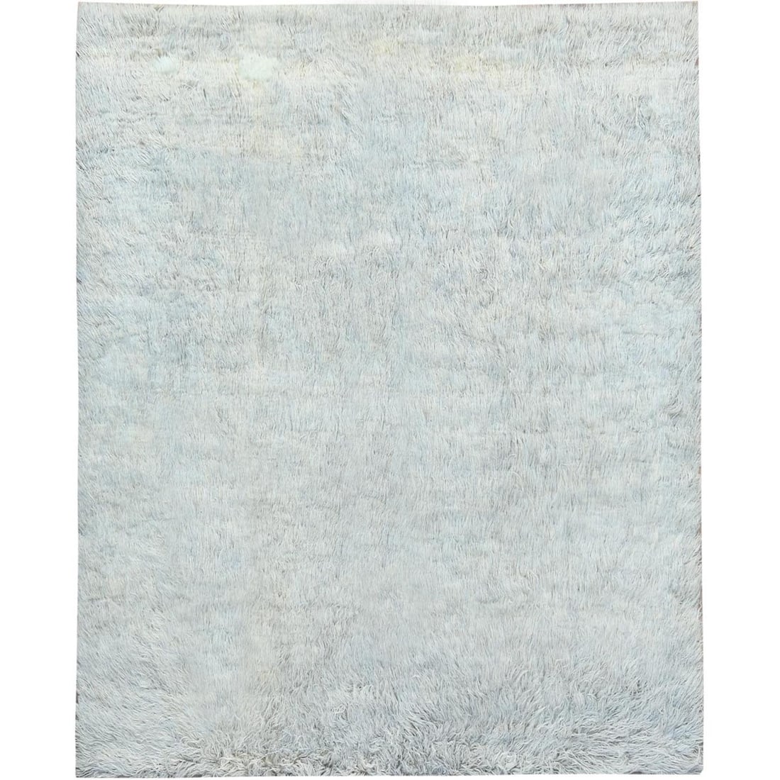 8'x9'9" Blueish Gray Shaggy Moroccan Undyed Hand Knotted Oriental Rug (1 of 12)