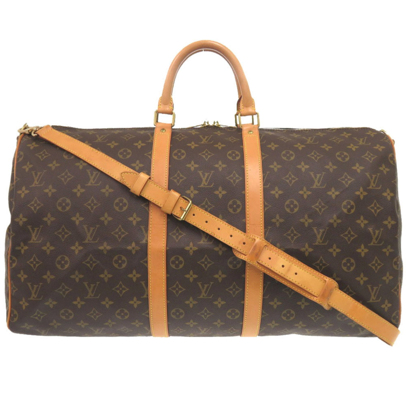 Canvas Monogram Louis Vuitton Boston Bag: Canvas Monogram Louis Vuitton Boston Bag Canvas Monogram Louis Vuitton Boston Bag, made from high-quality monogram canvas in brown, features a classic design with a shoulder strap for added convenienc