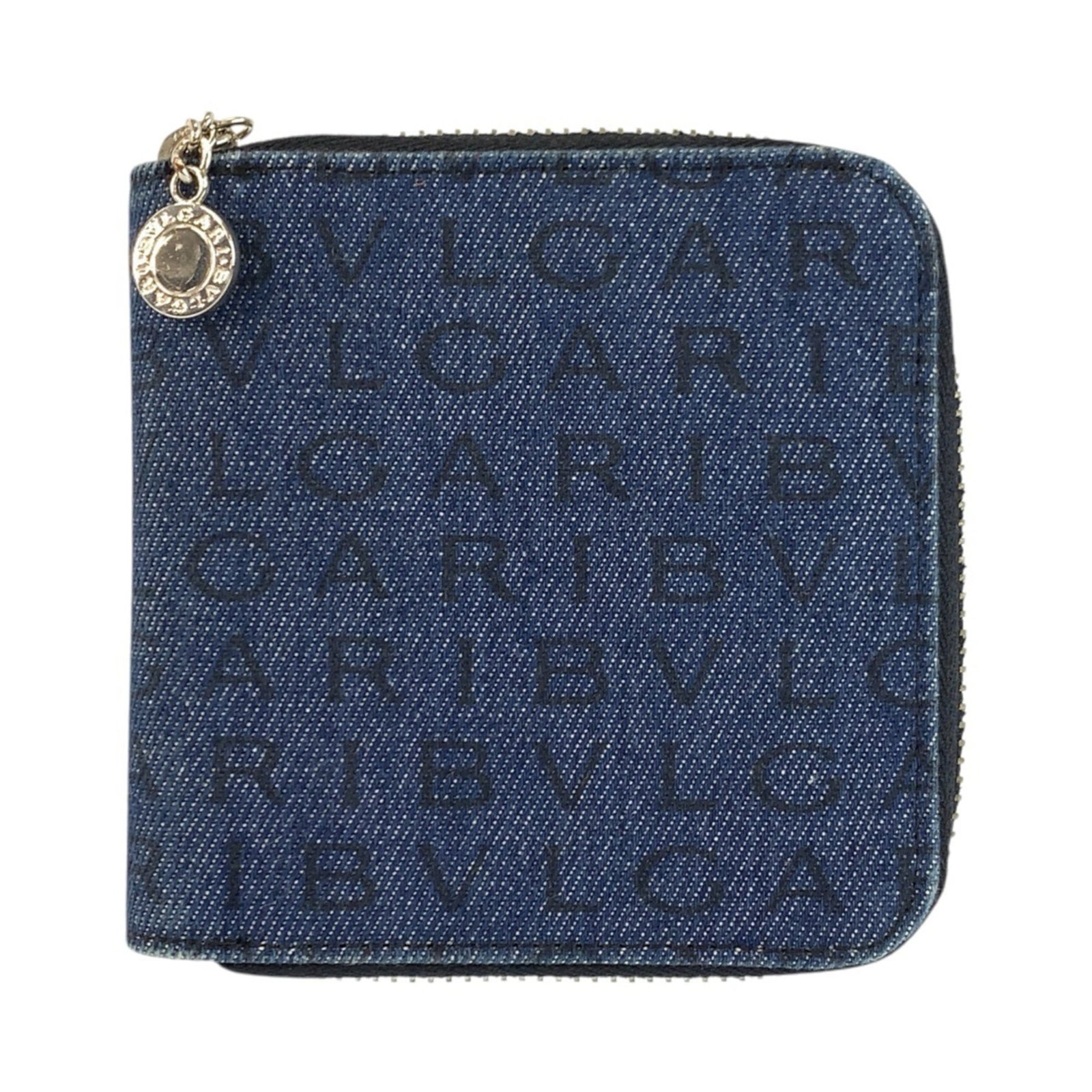 Bvlgari Wallet (Bi-Fold) Denim Leather: Bvlgari Wallet (Bi-Fold) Denim Leather Bvlgari's bi-fold wallet in denim leather boasts a sleek, modern design with a durable black finish. Made from high-quality denim and leather, this stylish