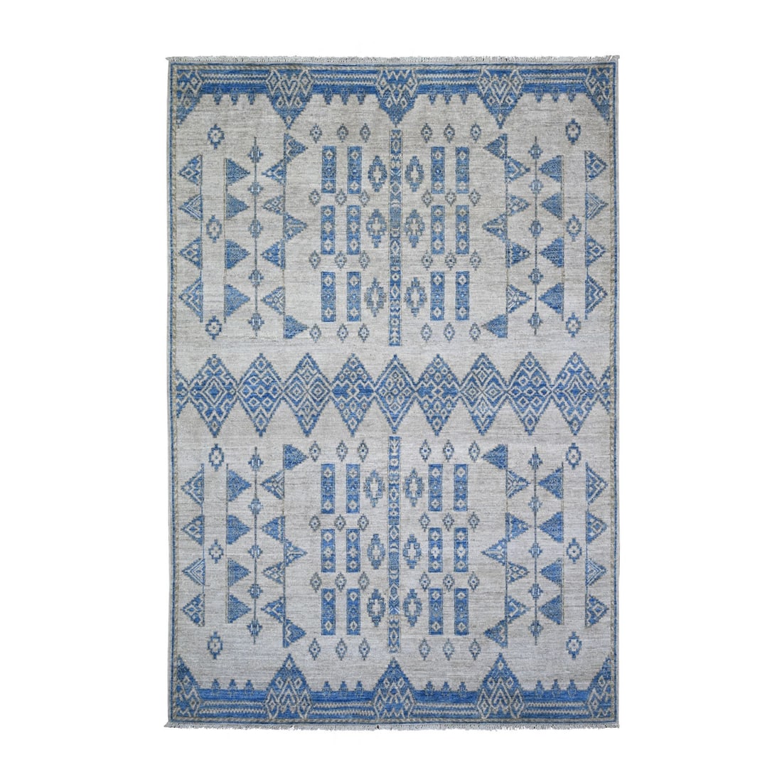 6'x8'10" Ivory Fine Peshawar Wool Hand Knotted Oriental Rug (1 of 6)