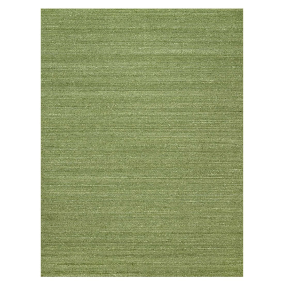 9'1"x12' Grasshopper Green Plain Modern Design Pure Wool Hand Loomed Rug (1 of 11)