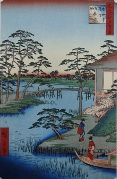 Hiroshige Mokuboji Temple 100 Famous Views of Edo Woodblock Print 2003: Hiroshige Mokuboji Temple 100 Famous Views of Edo Woodblock Print 2003 Item Specifics: Artist: Utagawa Hiroshige Subject: Ukiyo-e Landscape Material: Paper Style: Japanese Size: 340 x 220 cm Year Of P