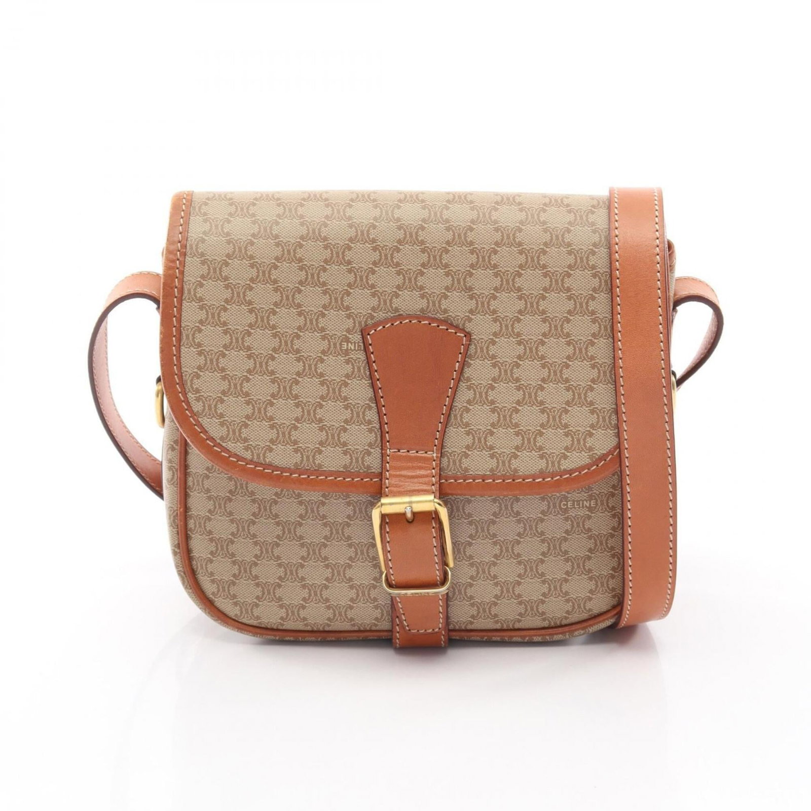 Canvas Leather Celine Shoulder Bag Coated Handbag: Canvas Leather Celine Shoulder Bag Coated Handbag Canvas Leather Celine Shoulder Bag Coated Handbag, featuring coated canvas and leather construction in beige and brown hues. This stylish shoulder