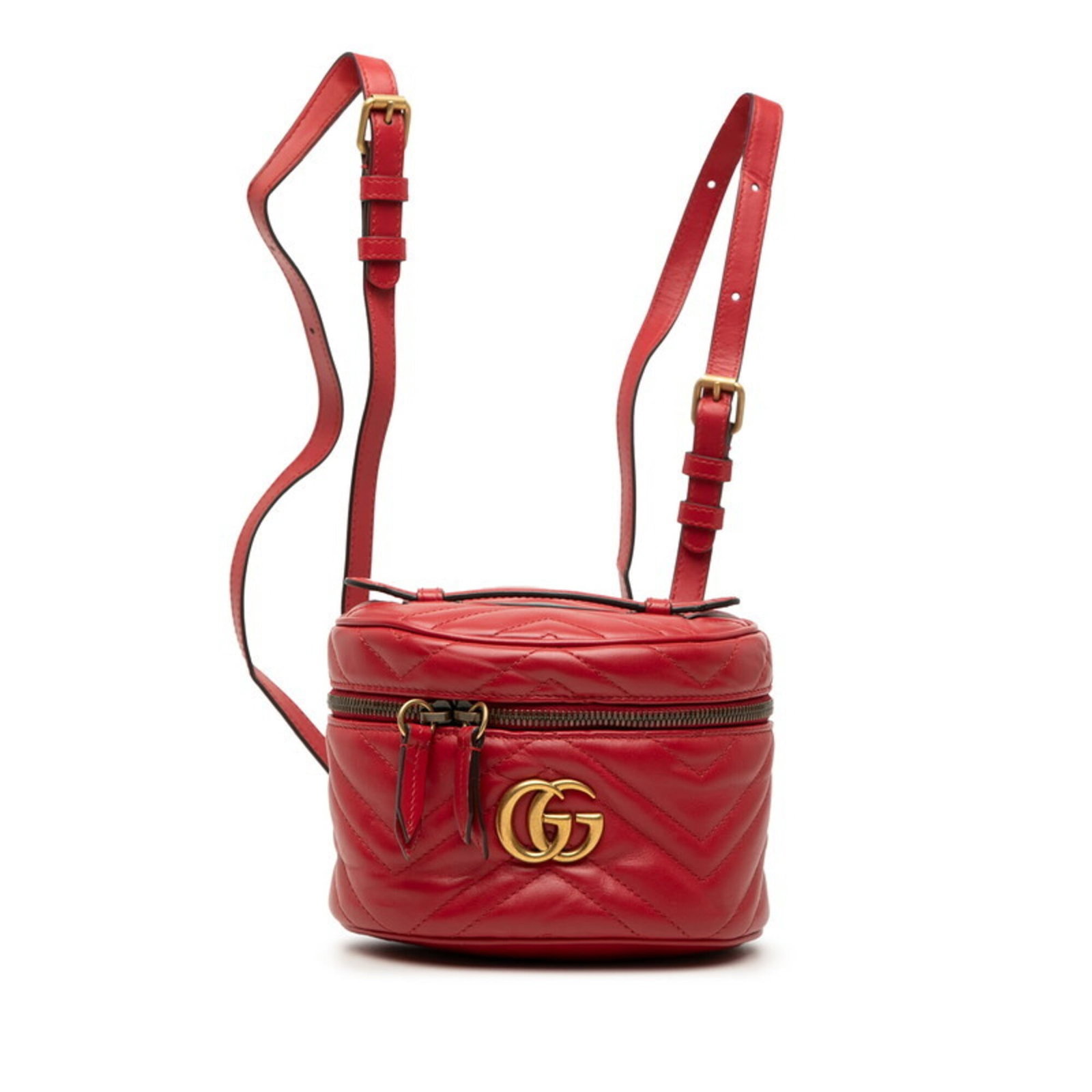 Backpack Leather: Backpack Leather Red leather backpack with zipper closure, measuring 11.5cm x 16.5cm x 11.5cm and featuring a 92cm strap length. The bag's handle drop is 3.00cm, making it a compact and portable