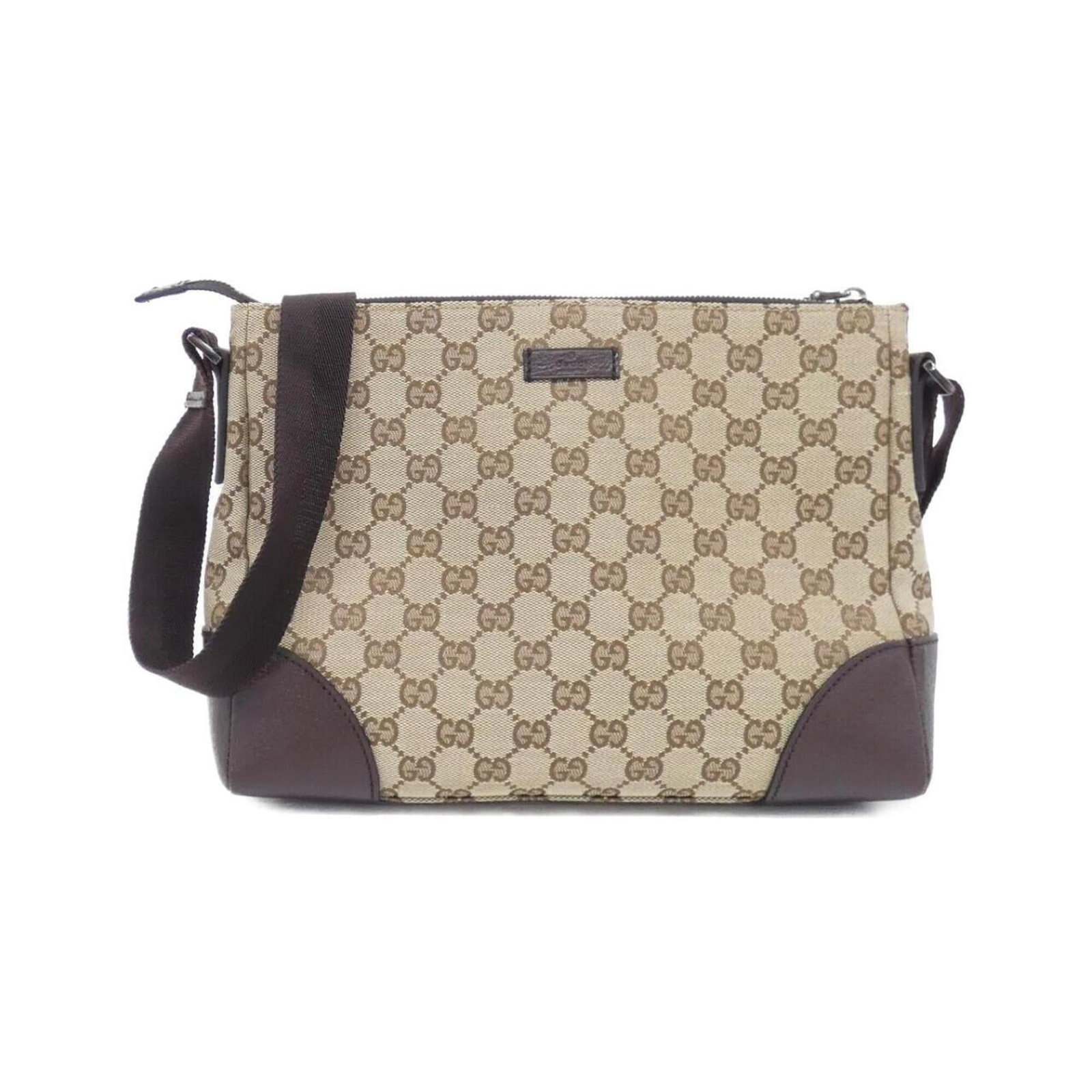 Gucci Shoulder Bag Gg Canvas: Gucci Shoulder Bag Gg Canvas The Gucci Shoulder Bag Gg Canvas boasts a timeless design with its iconic GG canvas material, available in both Beige and Dark brown colors. Measuring 21cm x 28cm x 9cm,