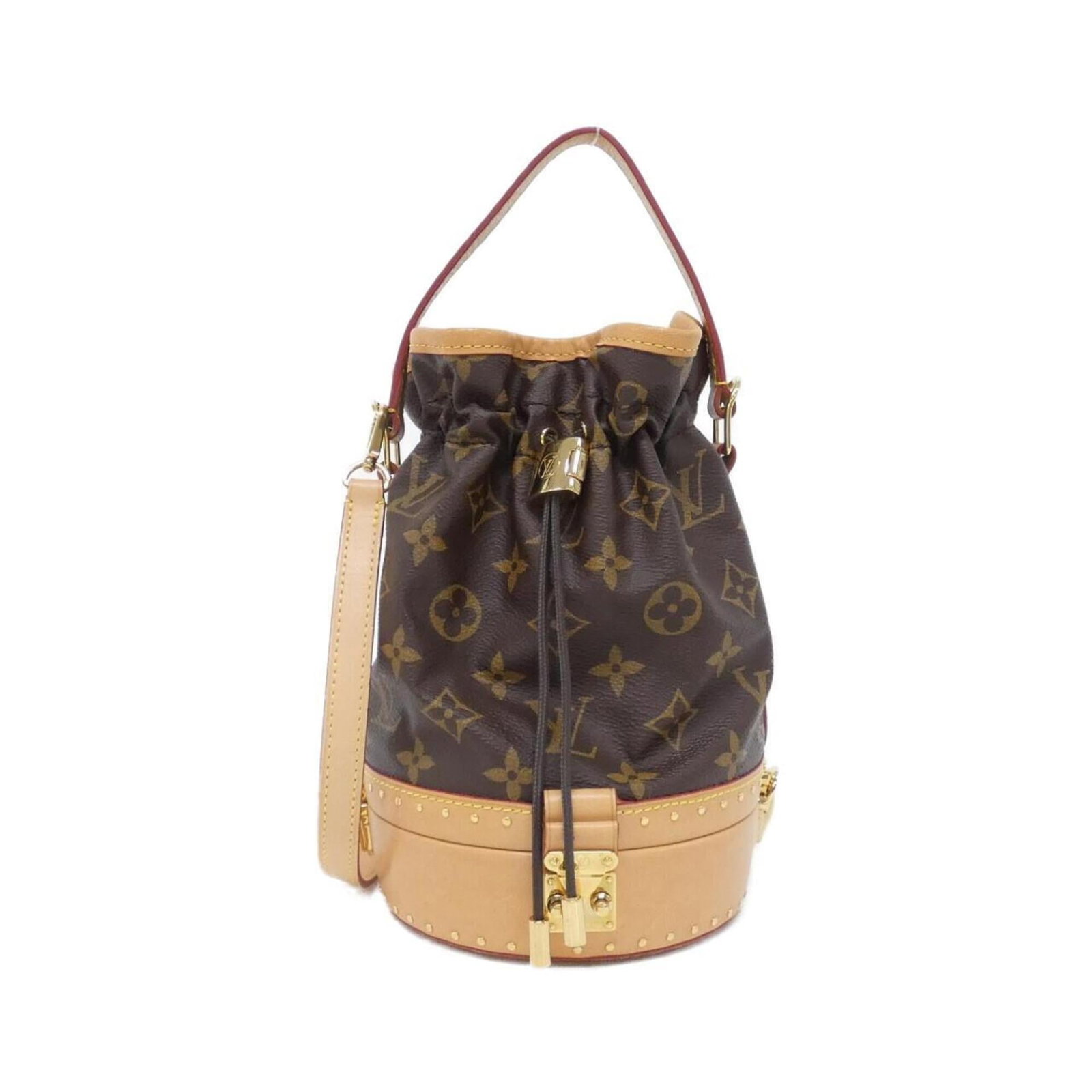 Handbag Coated Canvas by Louis Vuitton: Handbag Coated Canvas by Louis Vuitton Coated canvas construction provides durability and style, while the classic maroon color and gold hardware evoke timeless elegance. This Louis Vuitton handbag me