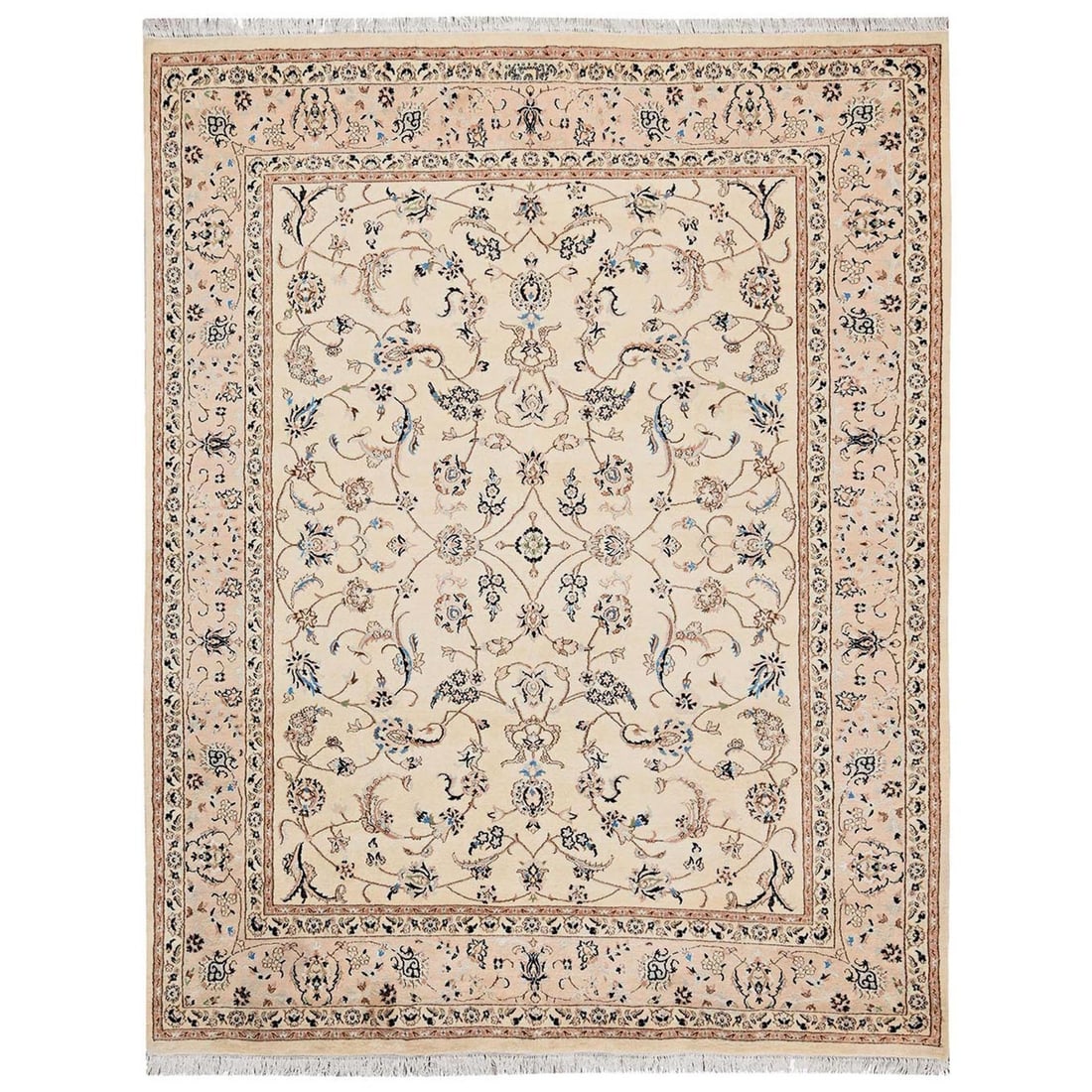 8'x10'1" Ivory Zoroastrian Nain Wool and Silk Hand Knotted 400 KPSI Rug (1 of 10)
