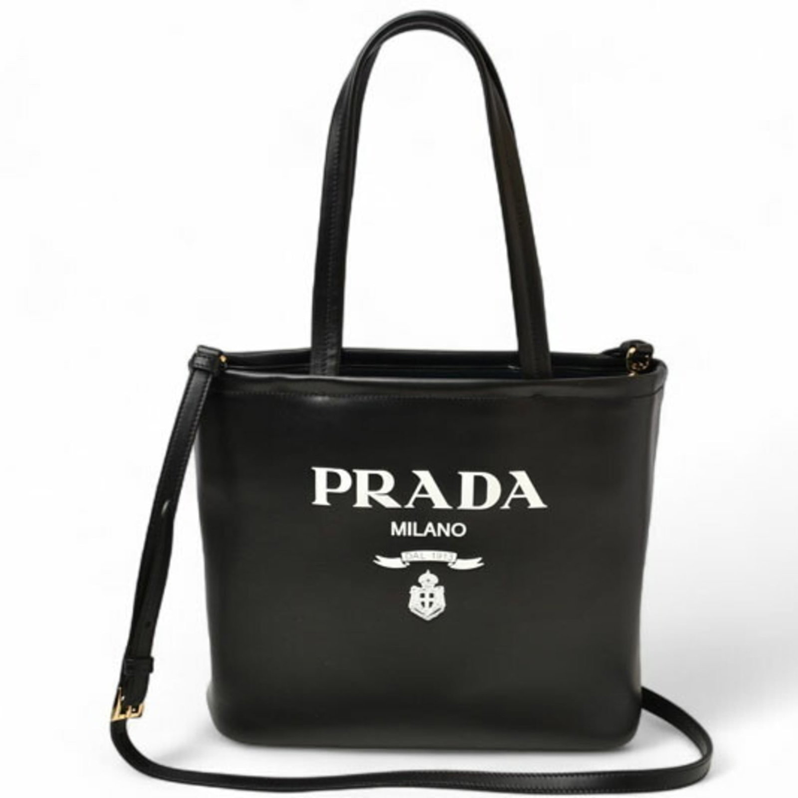 Nylon Leather Shoulder Bag Tote Bag Prada Handbag: Nylon Leather Shoulder Bag Tote Bag Prada Handbag Nylon leather shoulder bag with sleek design and durable construction, perfect for everyday use. This Prada tote bag features black nylon and leather 