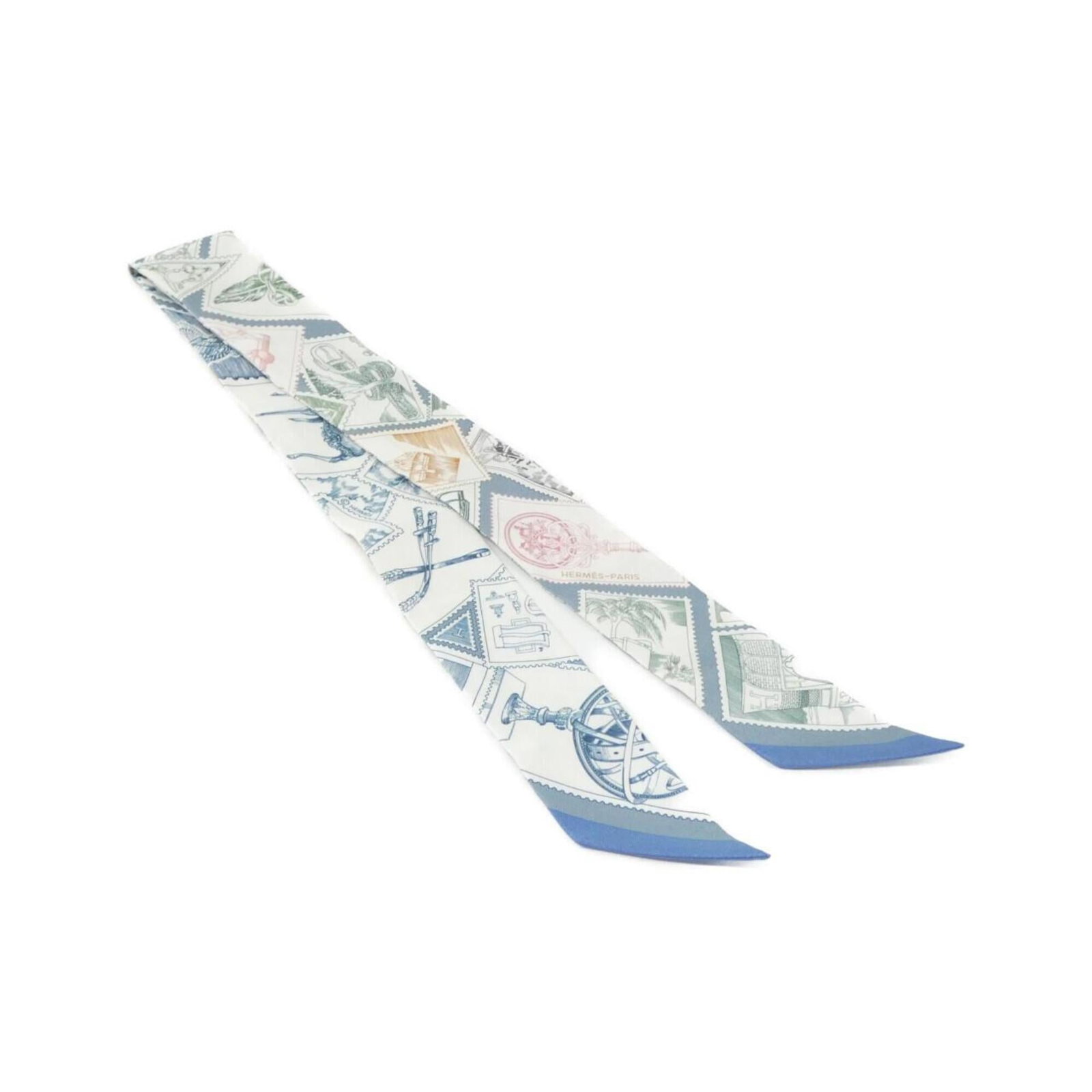 Silk by Hermes: Silk by Hermes Silk by Hermes, featuring a striking blue and white color combination. This luxurious scarf measures 5cm x 86cm, showcasing the elegance and sophistication of the iconic brand's silk
