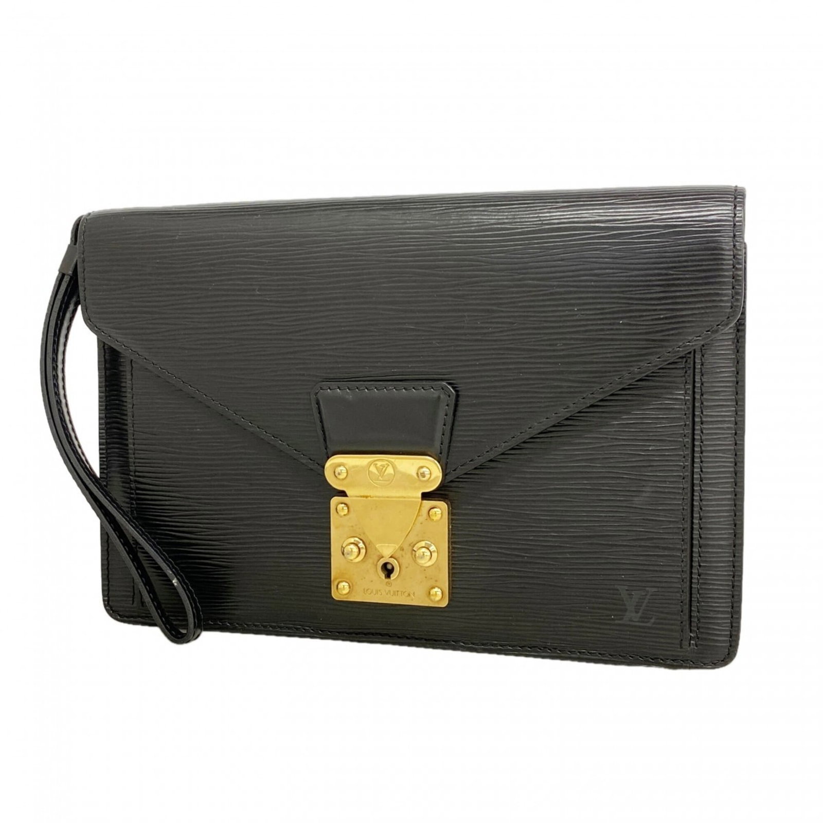 Clutch Bag Louis Vuitton: Clutch Bag Louis Vuitton Louis Vuitton's Noir clutch bag boasts sleek dimensions, measuring 18cm x 26cm x 5cm. This stylish accessory features a classic design with clean lines and a timeless black co