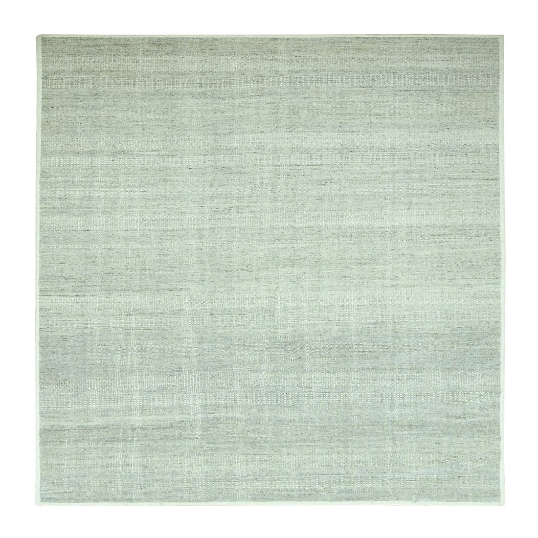 10'2"x10'2" Gray Hand Knotted Rug Distressed & Oxidized Grass Design Wool: 10'2"x10'2" Gray Hand Knotted Rug Distressed & Oxidized Grass Design Wool This stunning hand-knotted wool rug boasts a unique, distressed & oxidized grass design in a beautiful grey hue. Made from hig