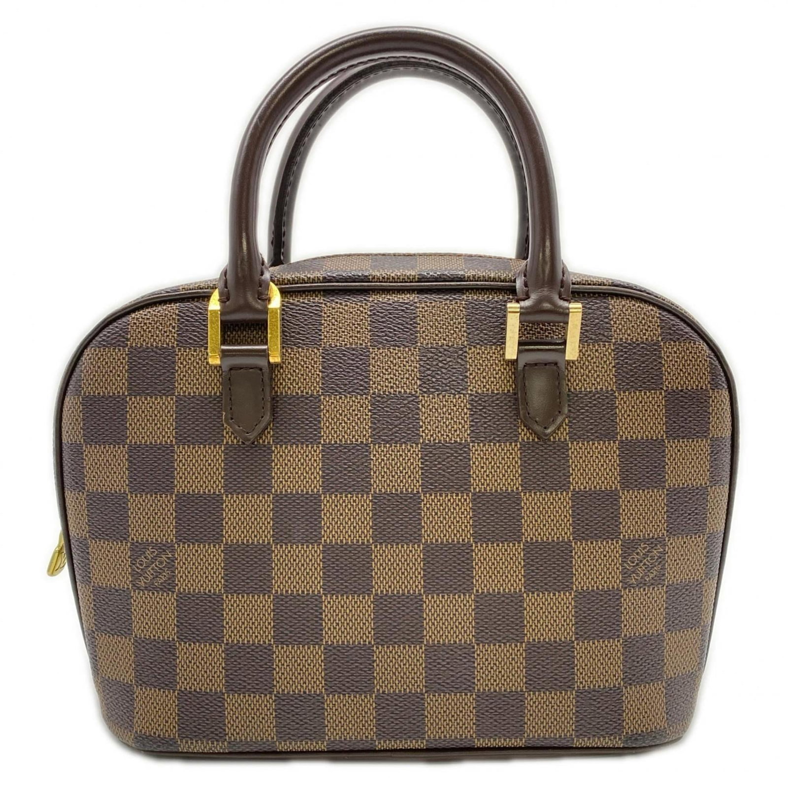Canvas leather coated by Louis Vuitton handbag: Canvas leather coated by Louis Vuitton handbag Coated canvas and leather come together in this Louis Vuitton handbag, crafted with attention to detail. The brown color and classic design make it a tim