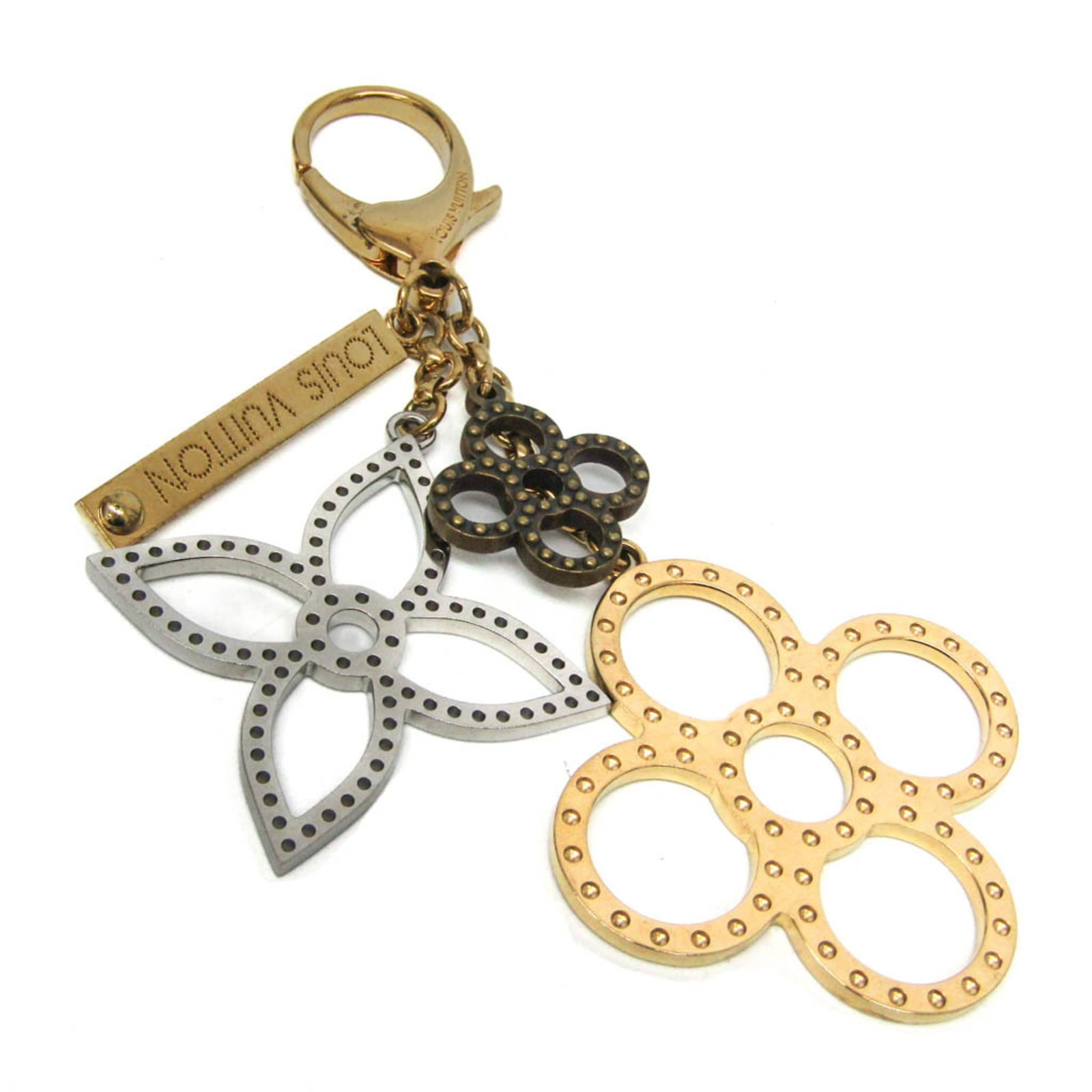 Louis Vuitton Metal Keyring: Louis Vuitton Metal Keyring The Louis Vuitton Metal Keyring boasts a sleek, gold finish and silver accents, adding a touch of luxury to any keychain. Measuring 16cm x 6.5cm, it features the iconic