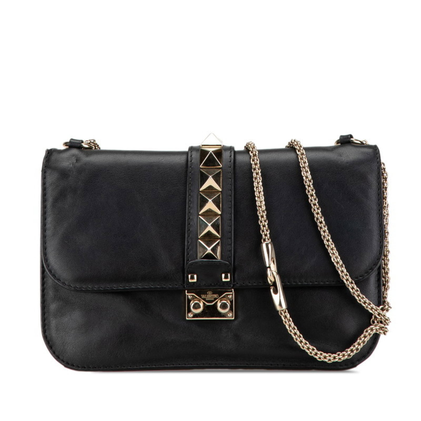 Shoulder Bag Leather Valentino: Shoulder Bag Leather Valentino Black leather shoulder bag from Valentino, measuring 16.5cm x 26cm x 6cm. This sleek and stylish bag features high-quality leather construction with a classic design