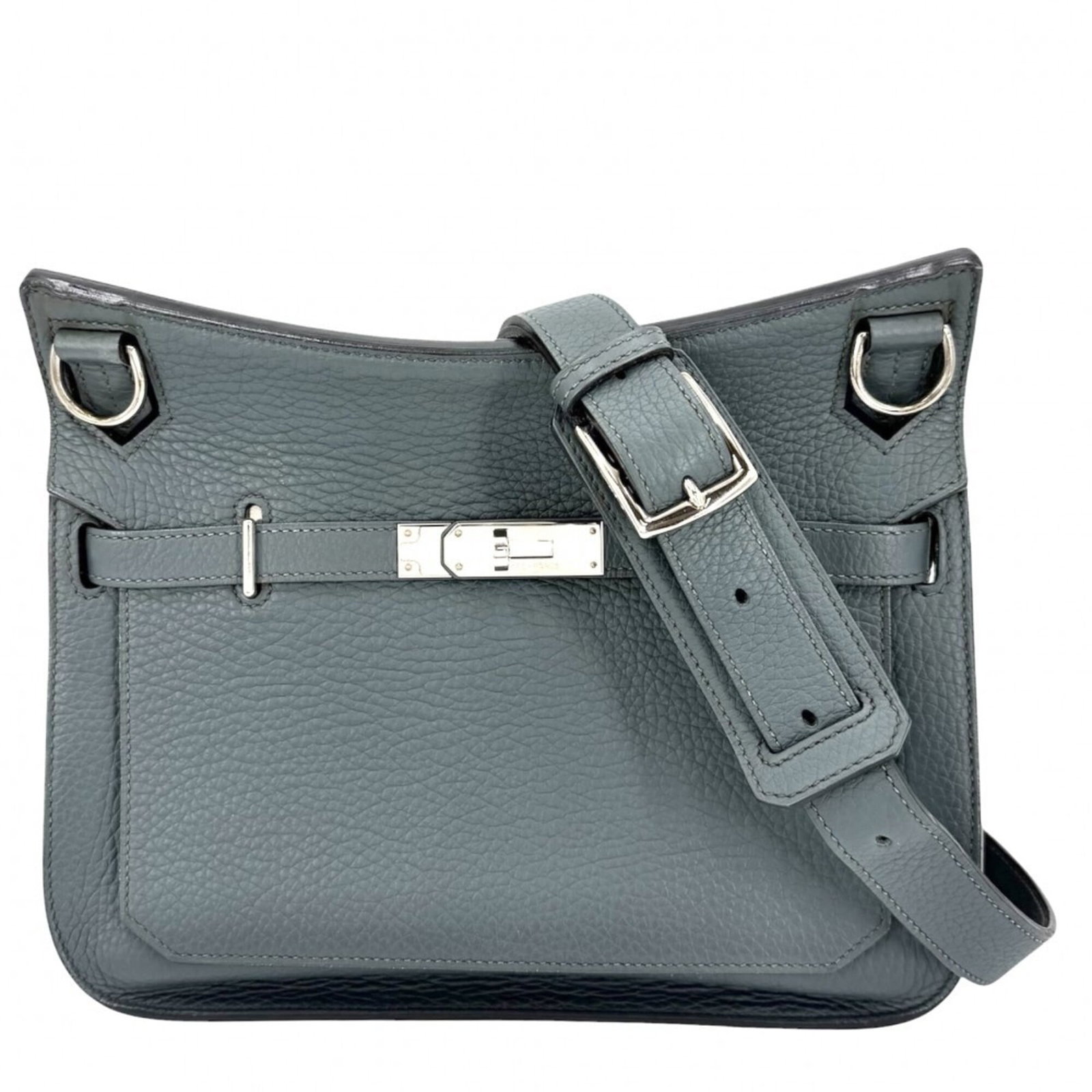 Shoulder Bag Leather by Hermes: Shoulder Bag Leather by Hermes Blue Leather Shoulder Bag by Hermes features a classic design with clean lines and a timeless color palette. Made from high-quality leather, this bag measures 21cm x 28c