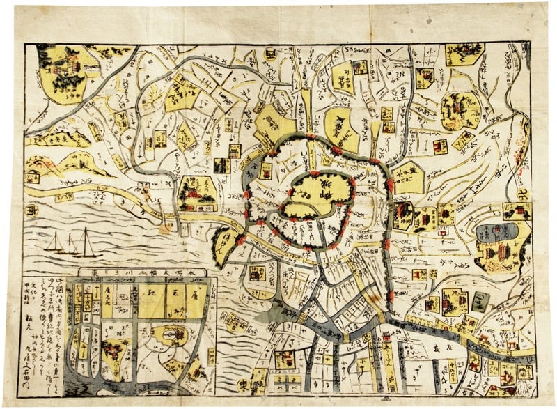 1814 Edo Map Woodblock Print Oedo Ezu Antique Japanese City Plan Tokyo Maruya: 1814 Edo Map Woodblock Print Oedo Ezu Antique Japanese City Plan Tokyo Maruya Item Specifics: Artist: Kanda Maruya Bun'emon (Publisher) Subject: Map of Edo (Tokyo) Material: Washi paper Woodblock