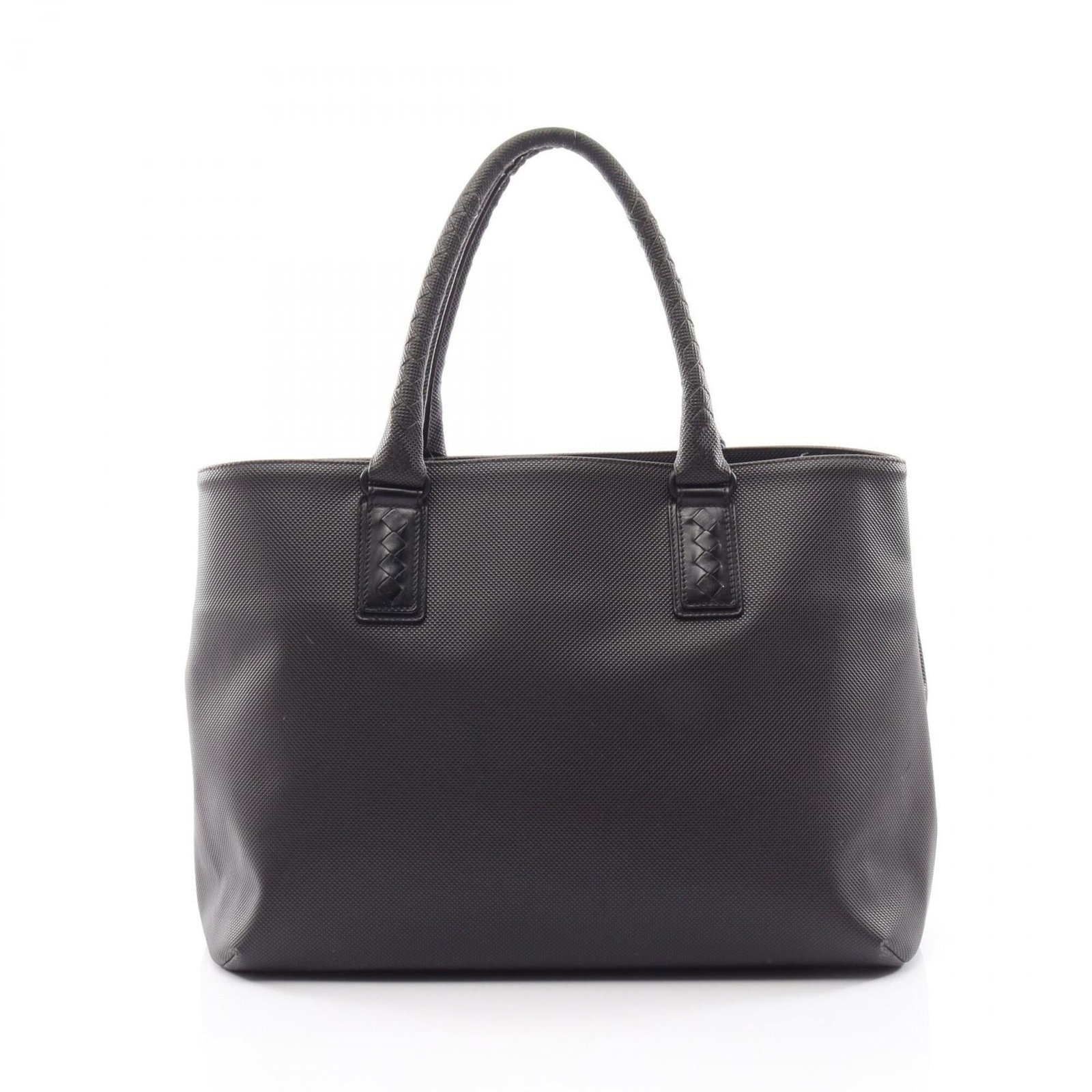 Canvas leather coated bag handbag tote by Bottega Veneta: Canvas leather coated bag handbag tote by Bottega Veneta Canvas leather coated bag handbag tote by Bottega Veneta, featuring a unique combination of coated canvas and leather materials in black and