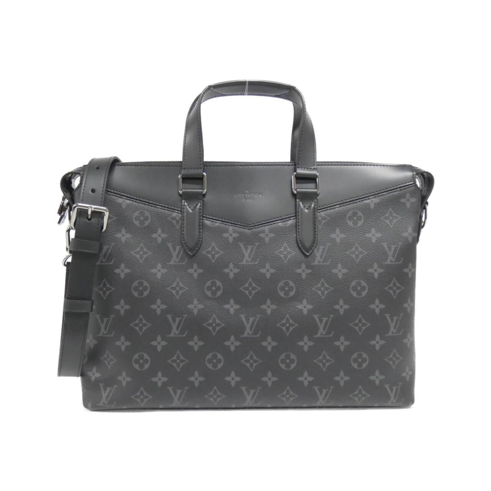 Canvas coated handbag briefcase Louis Vuitton: Canvas coated handbag briefcase Louis Vuitton Black Louis Vuitton coated canvas briefcase with classic design, measuring 29cm x 39cm x 10cm. The iconic brand's signature monogram pattern adds a touch