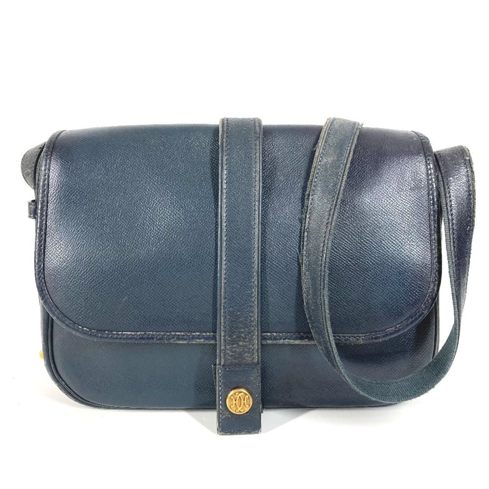 Shoulder bag leather by Hermes: Shoulder bag leather by Hermes Navy leather shoulder bag by Hermes, measuring 21.5cm x 27cm x 8cm, crafted from high-quality leather with a classic design that exudes timeless elegance. This iconic