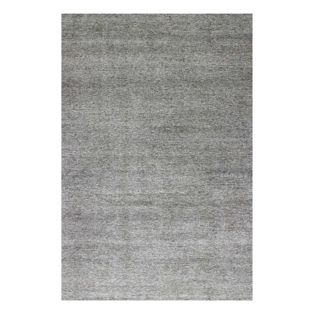 12'1"x18'2" Gray Grass Design Natural Wool Hand Knotted Oversized Rug: 12'1"x18'2" Gray Grass Design Natural Wool Hand Knotted Oversized Rug The 12'1"x18'2" Gray Grass Design Natural Wool Hand Knotted Oversized Rug boasts a stunning modern design with a rectangular