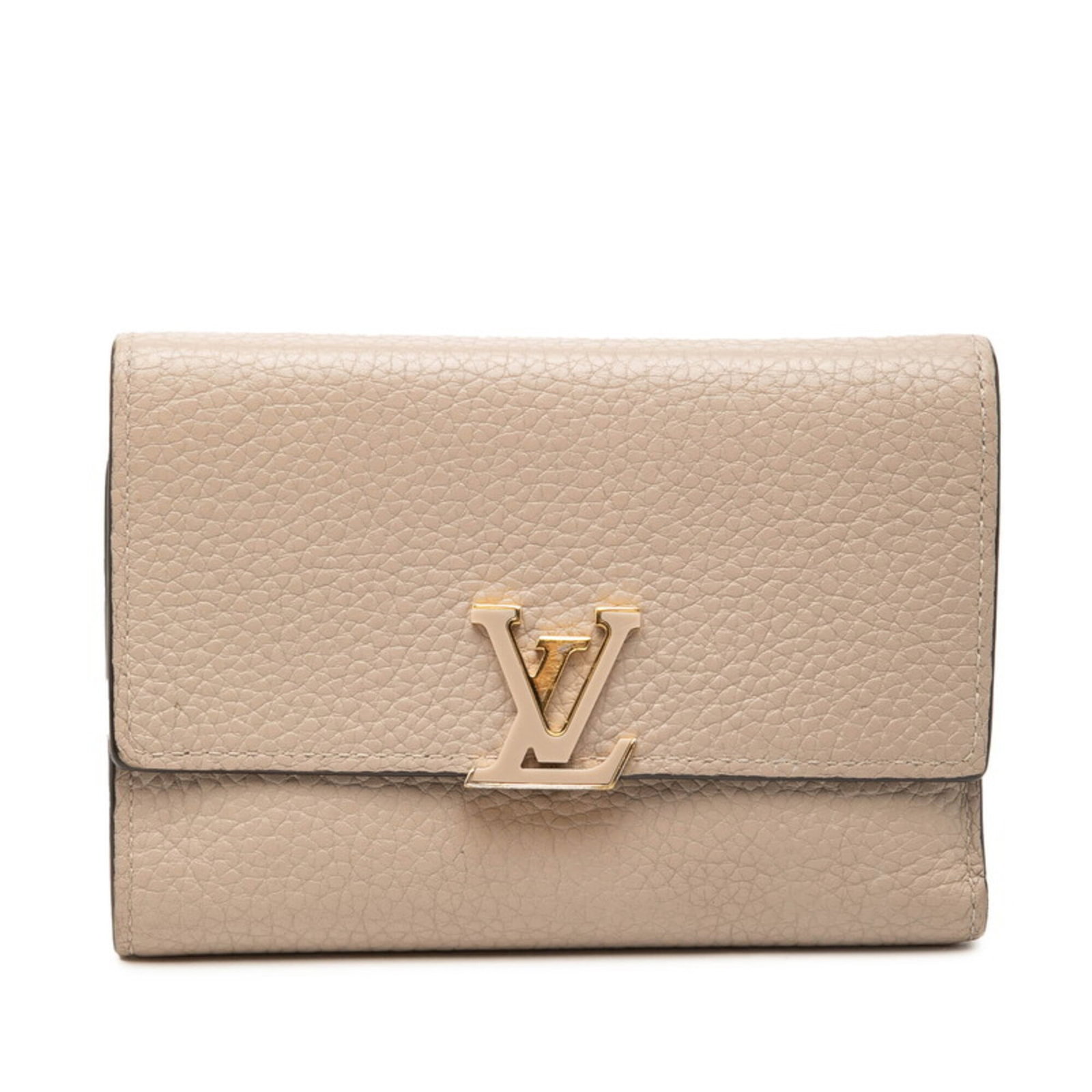 Louis Vuitton Wallet (Tri-Fold) Leather: Louis Vuitton Wallet (Tri-Fold) Leather Tri-fold leather wallet from Louis Vuitton, featuring Taurillon leather and a classic design. Measuring 9.5cm x 13.5cm x 1.5cm, it is made with high-quality