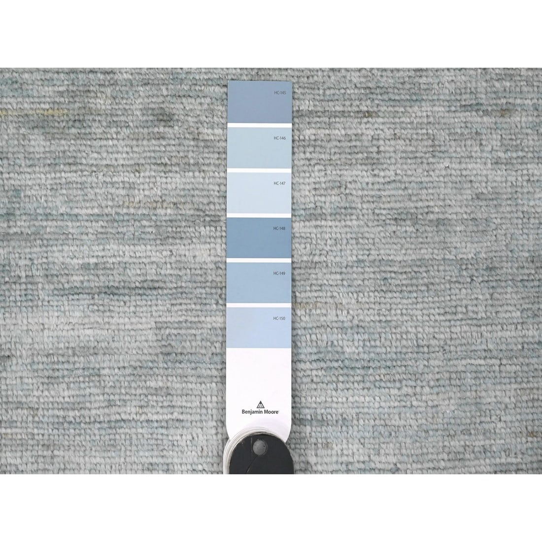 8'6"x11'5" Cloud Gray Hand Knotted Plain Solid Pattern Ghazni Wool Rug - 7