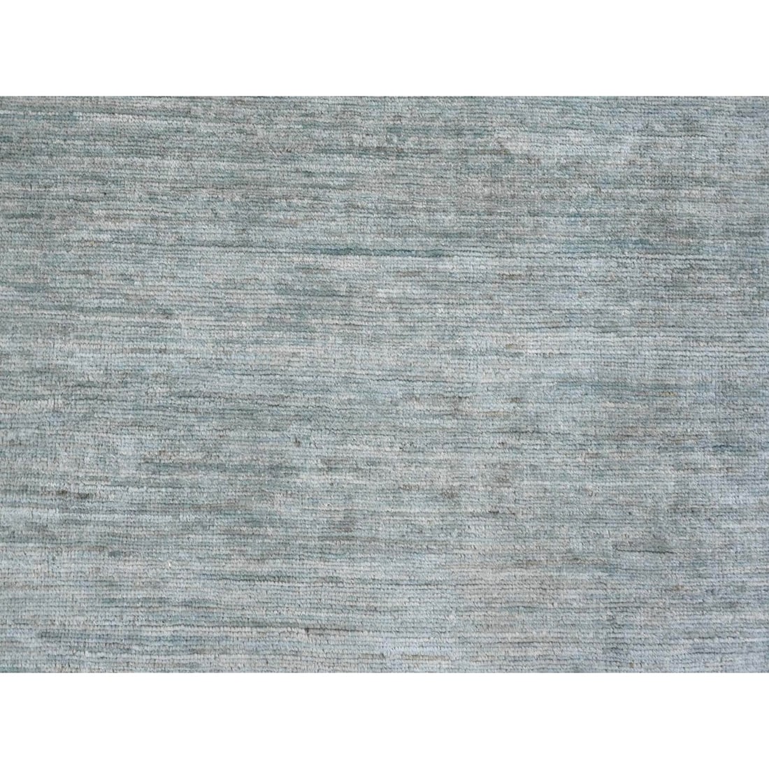 8'6"x11'5" Cloud Gray Hand Knotted Plain Solid Pattern Ghazni Wool Rug - 8