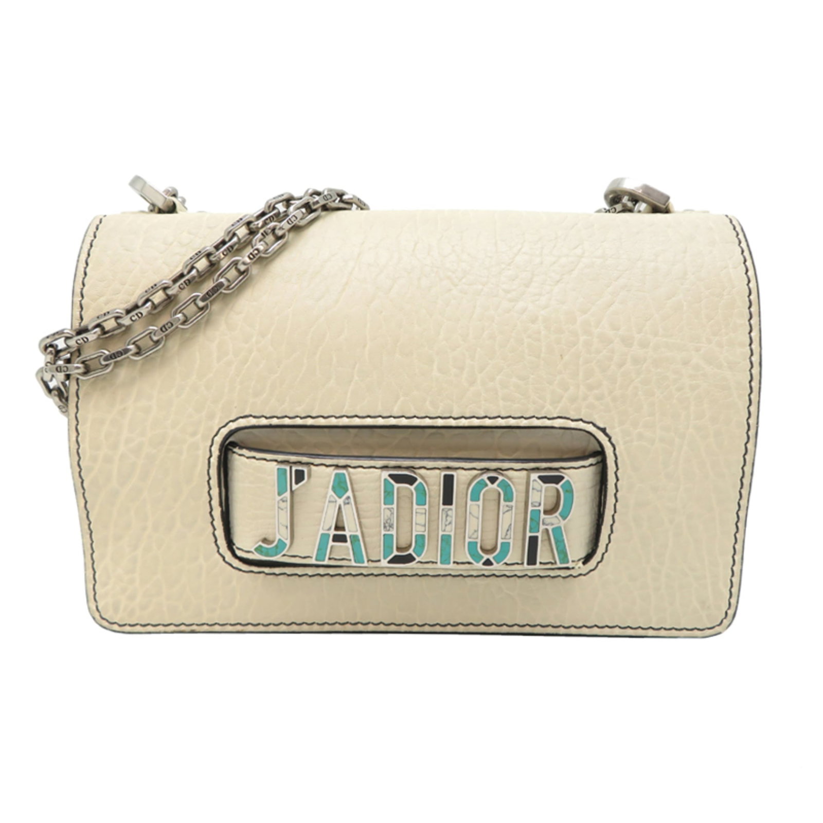 Christian Dior Shoulder Bag Leather: Christian Dior Shoulder Bag Leather White leather shoulder bag from Christian Dior, measuring 16cm x 25cm x 6cm. Made in Italy, this classic design combines timeless elegance with sleek
