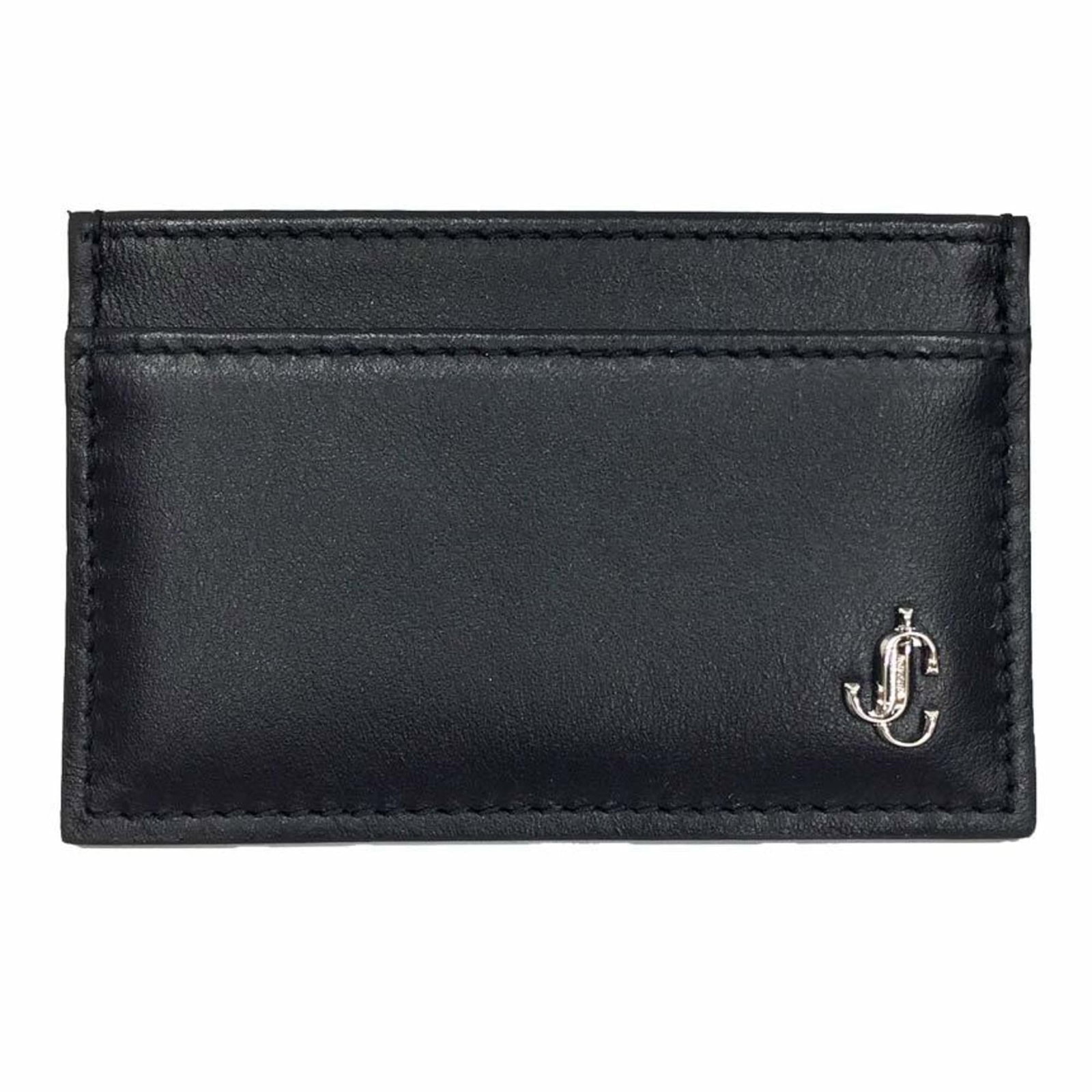 Jimmy Choo case leather card: Jimmy Choo case leather card Black leather card case from Jimmy Choo, featuring a sleek design with a box and shop card included. Made from high-quality leather, this compact case measures 6.5cm x 10c