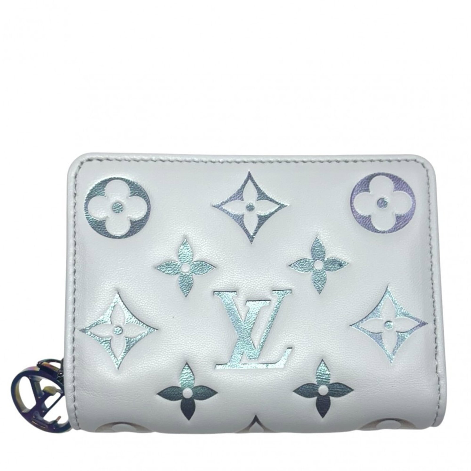 Louis Vuitton Wallet (Bi-Fold) Monogram: Louis Vuitton Wallet (Bi-Fold) Monogram Monogrammed with iconic blue and gray accents, this Louis Vuitton bi-fold wallet showcases the brand's signature style. Made from high-quality materials, its sl
