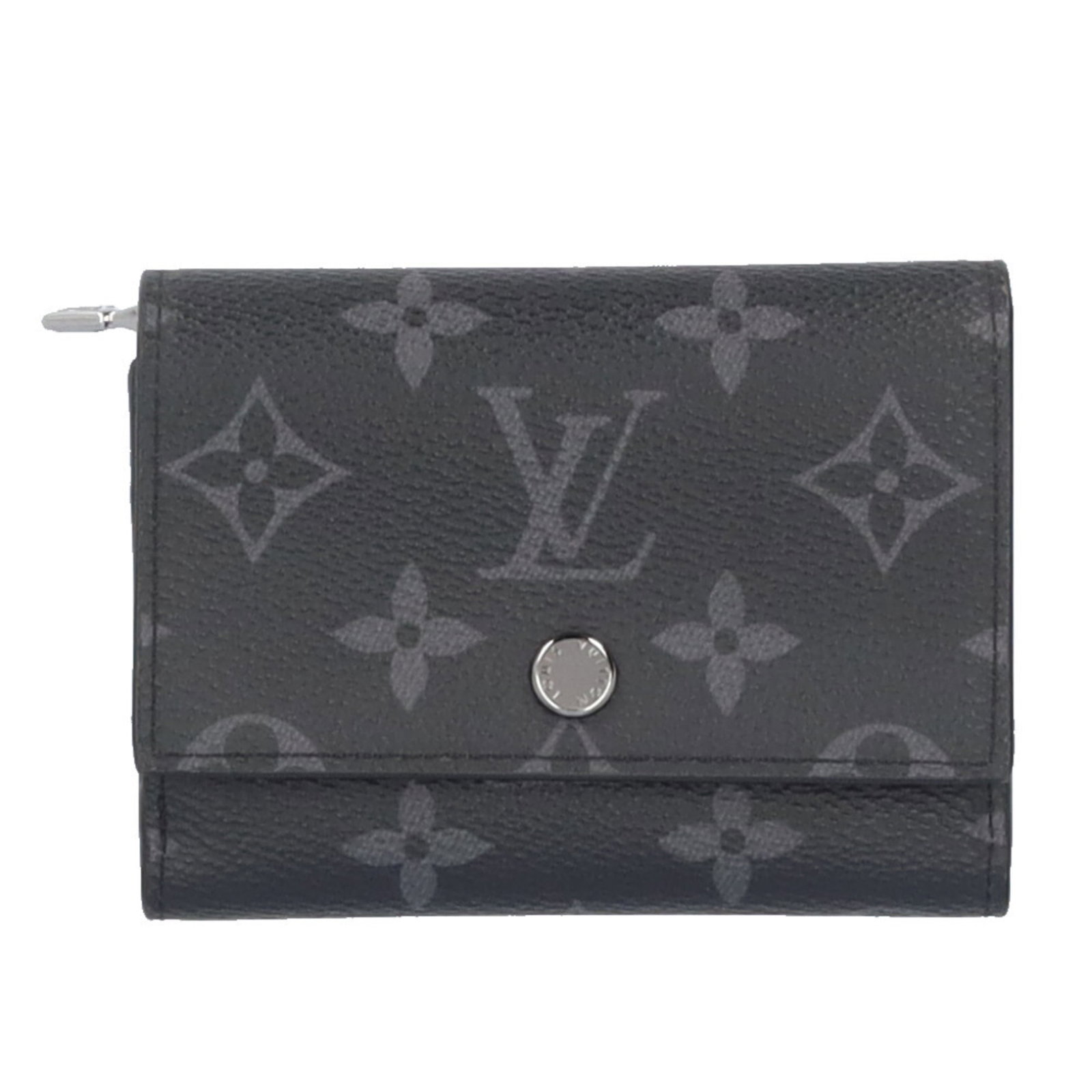 Eclipse Monogram Vuitton Wallet Tri Fold: Eclipse Monogram Vuitton Wallet Tri Fold Monogram Eclipse Vuitton Wallet Tri Fold - A sleek and sophisticated accessory from Louis Vuitton, featuring the iconic Monogram Eclipse pattern in black.