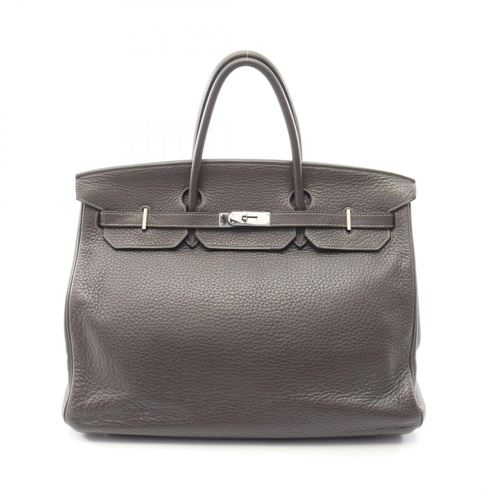Handbag Taurillon Leather Clemence by Hermes: Handbag Taurillon Leather Clemence by Hermes Taurillon clemence leather provides a rich, sophisticated look to this Gray Herm?s handbag. Measuring 30cm x 40cm x 21cm, it features a classic design