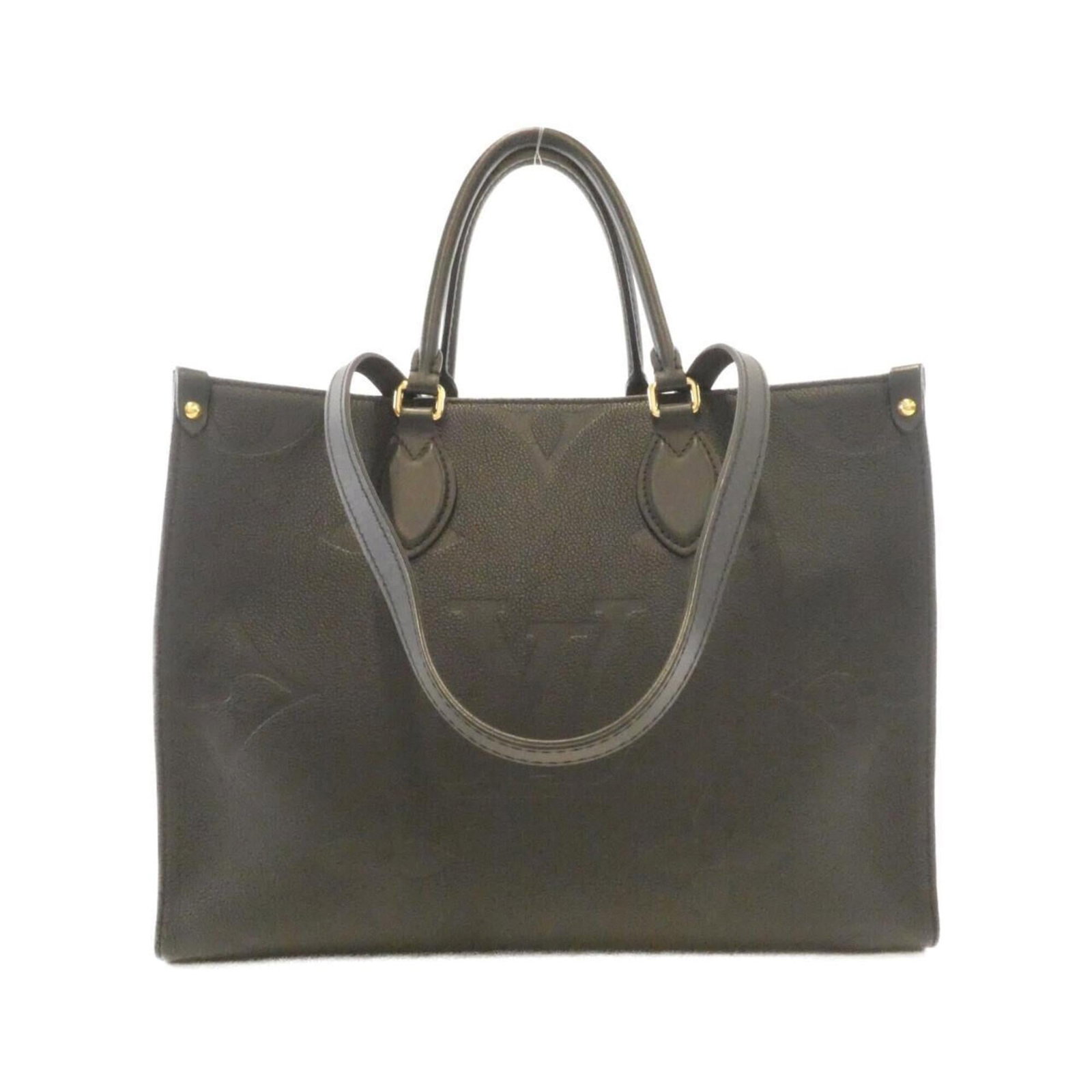Handbag leather from Louis Vuitton: Handbag leather from Louis Vuitton Black Louis Vuitton Monogram Empreinte handbag made from high-quality calf leather, featuring gold hardware and adjustable handle length. This stylish bag measures