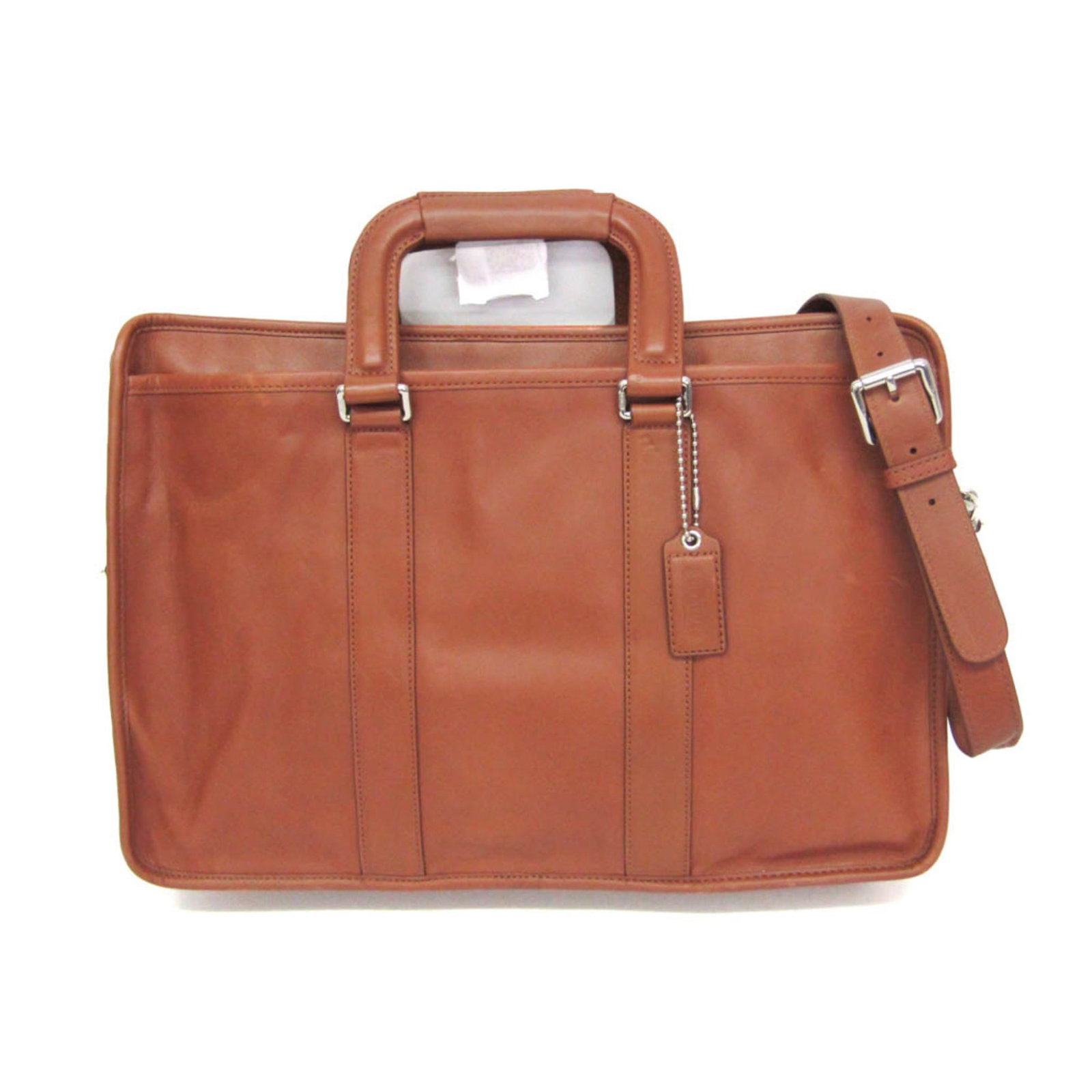 Shoulder Bag Leather Briefcase Coach: Shoulder Bag Leather Briefcase Coach The Coach Embassy Brief F70374 shoulder bag features a rich brown leather exterior, complete with a sturdy zipper closure and multiple pockets for organization. A