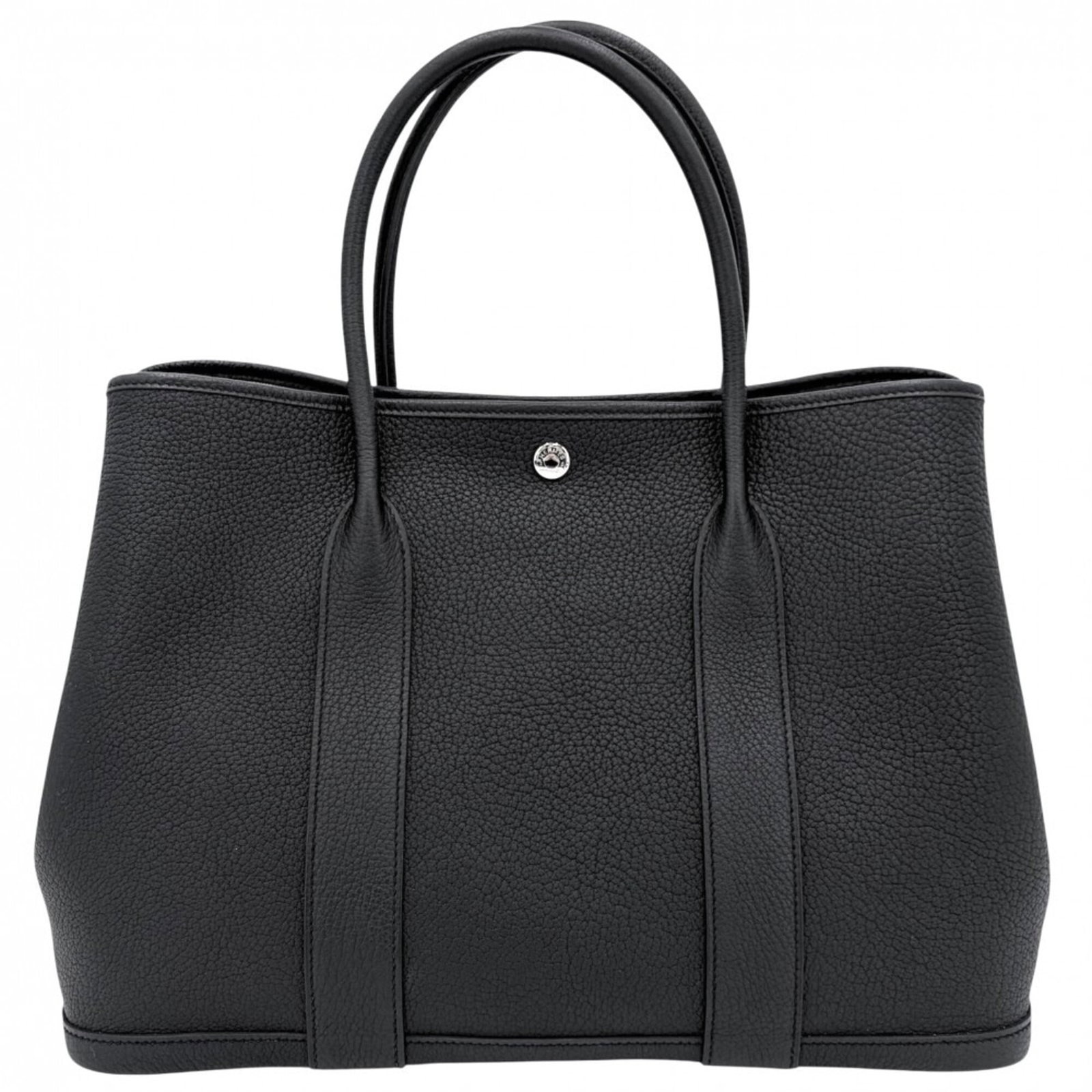Handbag Tote Bag Leather from Hermes: Handbag Tote Bag Leather from Hermes Black leather tote bag from Hermes, measuring 26cm x 36cm x 18cm. This classic design showcases the brand's signature craftsmanship and attention to detail. A