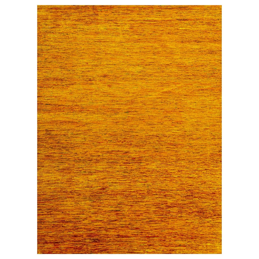 9'x11'10" Gold Color Plain Solid Design Pure Sari Silk Hand Knotted Rug: 9'x11'10" Gold Color Plain Solid Design Pure Sari Silk Hand Knotted Rug 9'x11'10" Gold Color Plain Solid Design Pure Sari Silk Hand Knotted Rug boasts a striking yellow hue and rectangular field desig