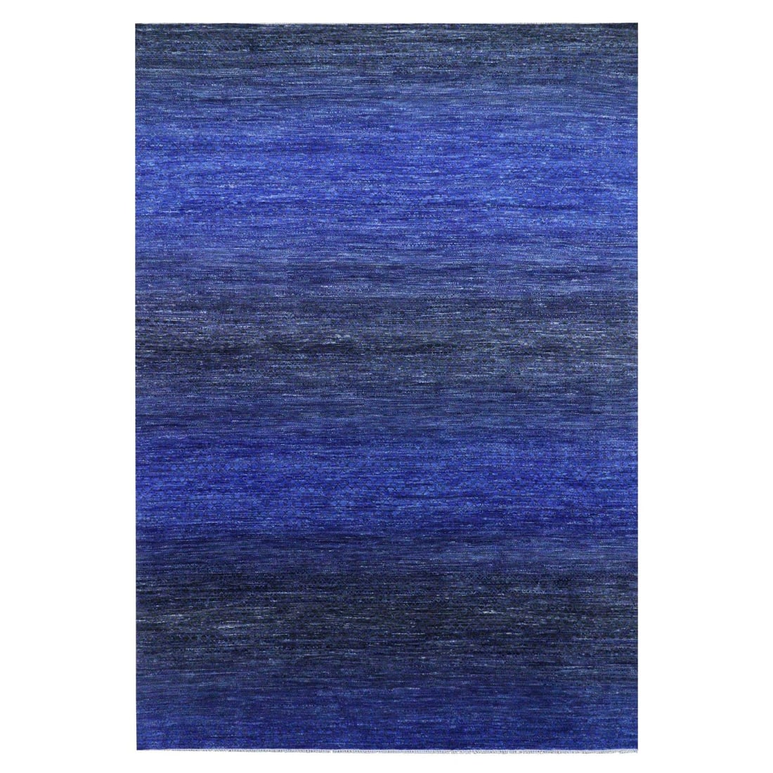 10'5"x14'6" Blue Pure Wool Modern Chiaroscuro Collection Hand Knotted Rug: 10'5"x14'6" Blue Pure Wool Modern Chiaroscuro Collection Hand Knotted Rug The Blue Pure Wool Modern Chiaroscuro Collection Hand Knotted Rug boasts a stunning blue field with intricate hand-knotted