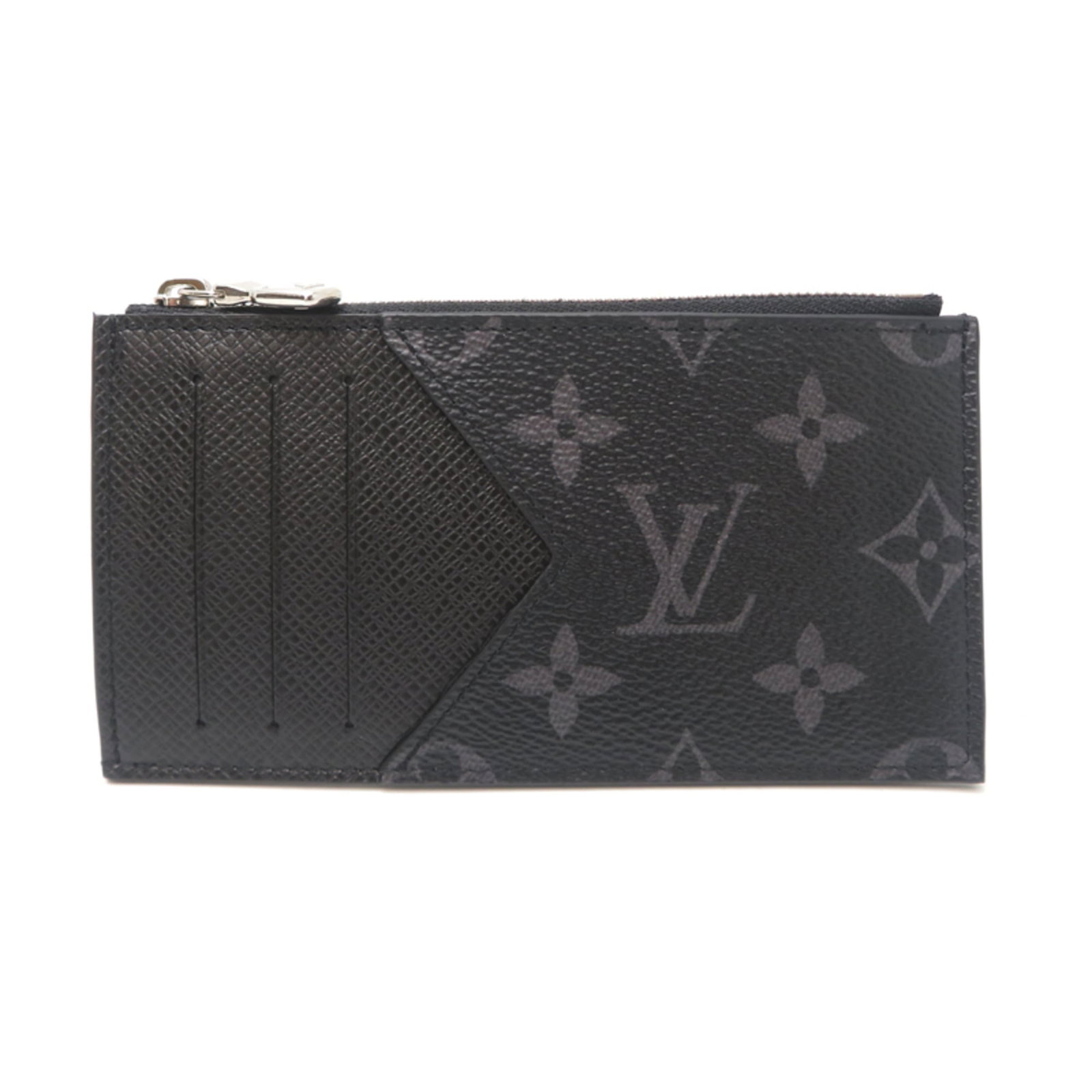Louis Vuitton Coin Purse/ Coin Case Monogram Eclipse: Louis Vuitton Coin Purse/ Coin Case Monogram Eclipse Monogram Eclipse coin purse/coin case from Louis Vuitton, featuring the iconic monogram pattern in black. This stylish accessory measures 8cm x 14.