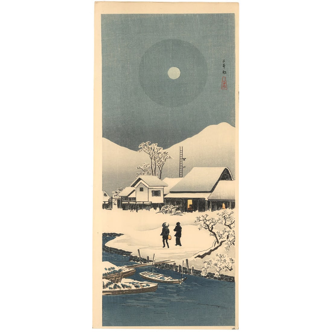 Takahashi Shotei Hiroaki Two Pines Nihonmatsu Shin Hanga Woodblock Print 1909: Takahashi Shotei Hiroaki Two Pines Nihonmatsu Shin Hanga Woodblock Print 1909 Item Specifics: Artist: Takahashi Shotei (Hiroaki) Year Of Production: 1909 Size: 39.6 x 17.6 cm Style: Japanese Material: