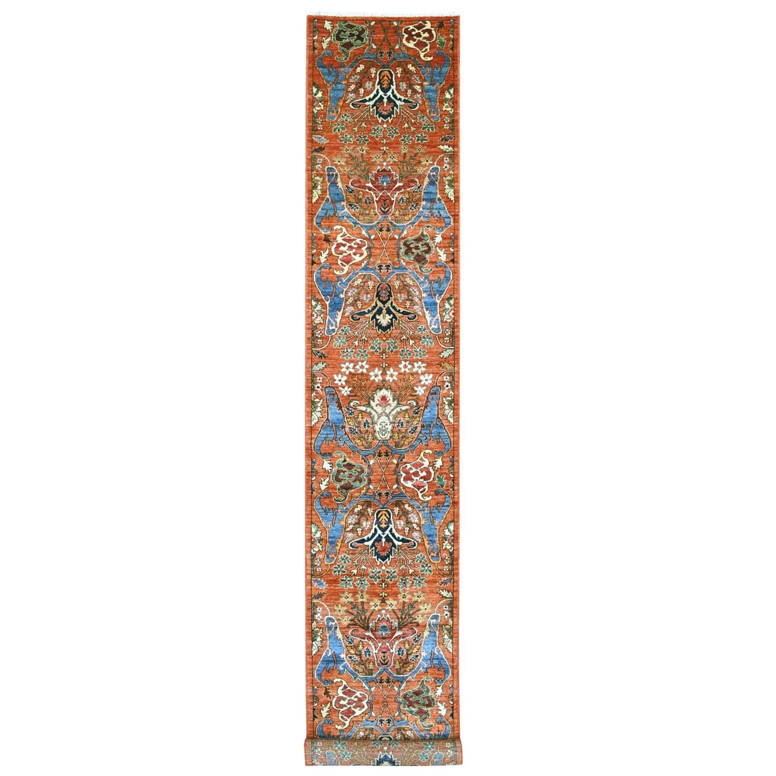 2'7"x17'2" Orange Bijar Garus Design Wool Hand Knotted Runner Oriental Rug (1 of 6)