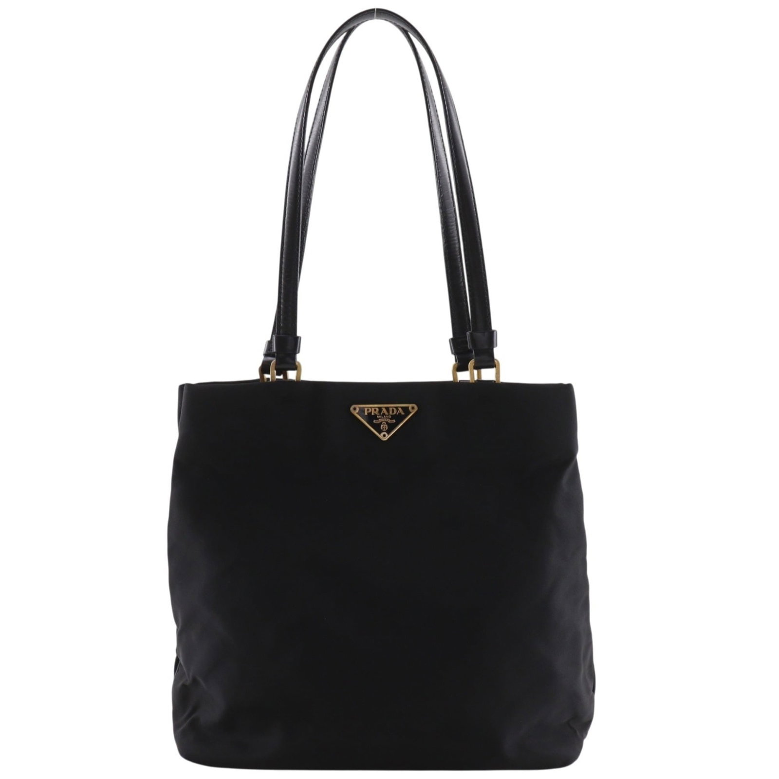 Bag nylon tote Prada: Bag nylon tote Prada Prada nylon tote bag in black, measuring 23cm x 24cm x 7.5cm and weighing 310g, features a sturdy handle drop of 22cm. Made from high-quality nylon material, this stylish tote bag