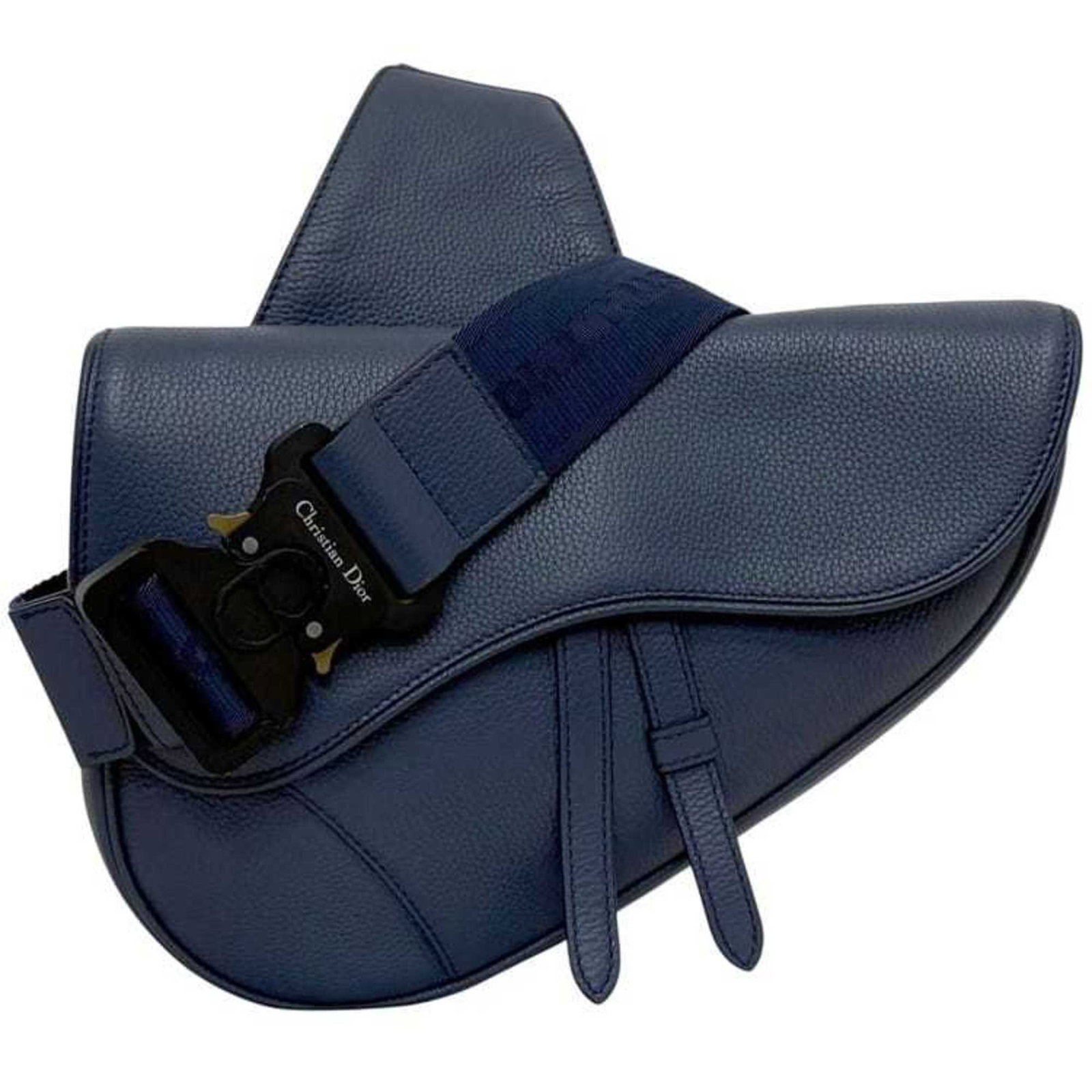 Saddle Bag Christian Dior Leather Sling Shoulder Bag: Saddle Bag Christian Dior Leather Sling Shoulder Bag Saddle Bag in Blue Leather by Christian Dior. This iconic shoulder bag features a classic design with clean lines and a structured silhouette, perf