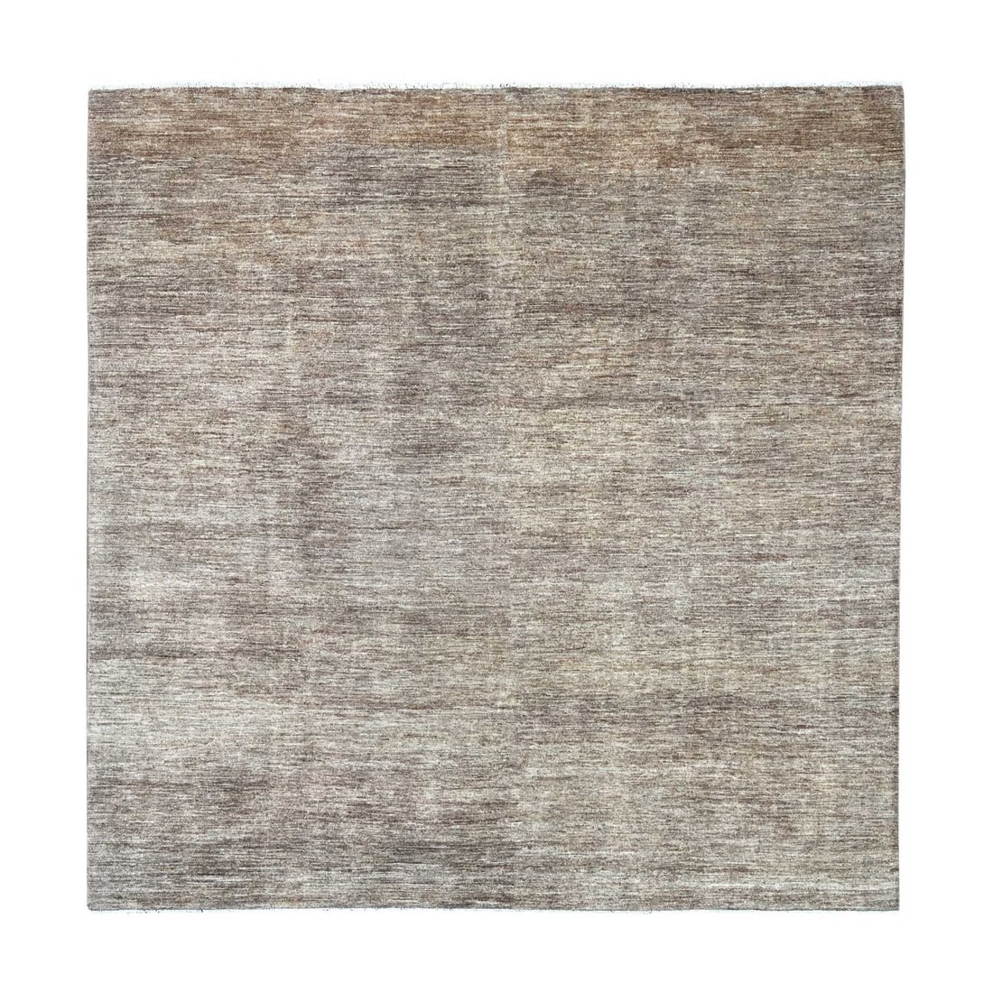 9'9"x9'9" Brown Plain Solid Pattern Hand Knotted Ghazni Wool Square Rug: 9'9"x9'9" Brown Plain Solid Pattern Hand Knotted Ghazni Wool Square Rug The 9'9"x9'9" Brown Plain Solid Pattern Hand Knotted Ghazni Wool Square Rug boasts its unique size and solid brown color, making