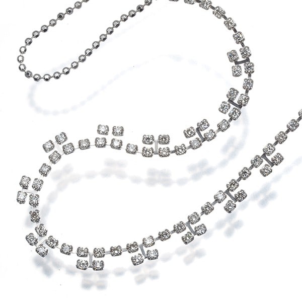 Diamond 1.50Ct Necklace 18K 750 White Gold: Diamond 1.50Ct Necklace 18K 750 White Gold 18k white gold necklace showcases a stunning 1.50ct diamond, carefully crafted to create a timeless piece of elegance. The adjustable design allows for a com