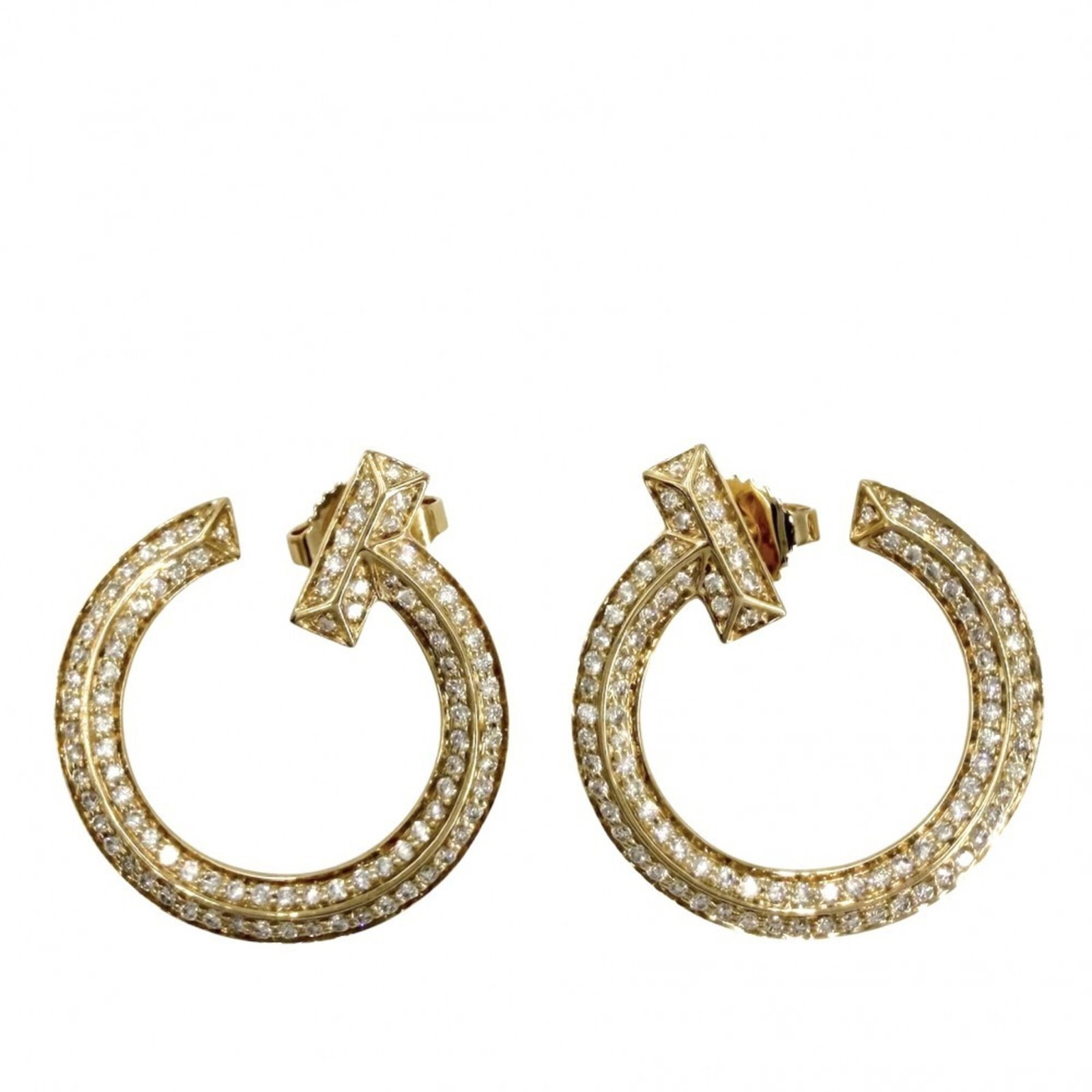Gold Earrings Yellow Tiffany Stud: Gold Earrings Yellow Tiffany Stud Yellow Tiffany Stud earrings in 18K gold, measuring 20.00mm x 0.79'' x 0.08''. The stud design features a bright yellow gold color that stands out with its simplicity