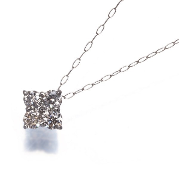 Light Brown Diamond 0.30Ct Flower Necklace 900 850 Platinum: Light Brown Diamond 0.30Ct Flower Necklace 900 850 Platinum Platinum flower pendant necklace featuring a natural light brown diamond weighing 0.30ct, set in high-quality 900/850 platinum metal. The de