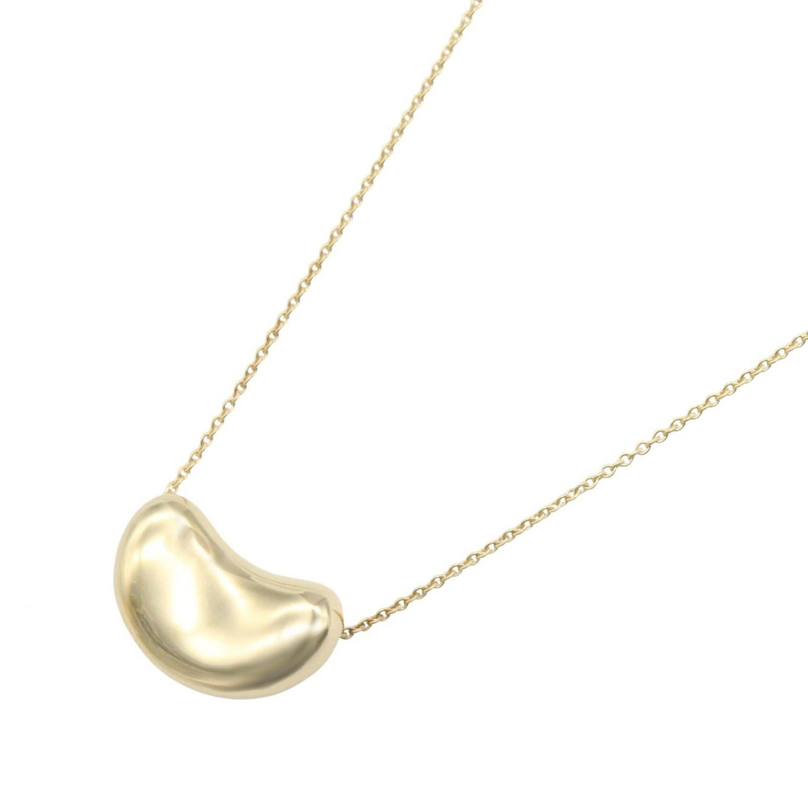 Women's Gold Jewelry Necklace with Yellow Gold Tone and Beans from Tiffany & Co: Women's Gold Jewelry Necklace with Yellow Gold Tone and Beans from Tiffany & Co Yellow gold (18K) necklace with beans from Tiffany & Co, featuring a pendant measuring 10mm x 18mm. This 40.5 cm / 15.94