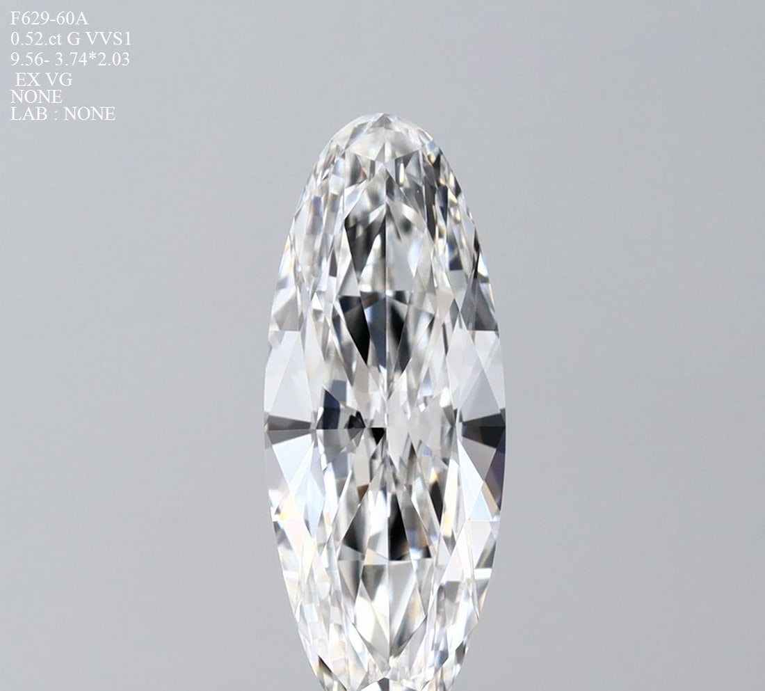 GIA Oval 0.52ct F VVS1 - Loose Natural Diamond: GIA Oval 0.52ct F VVS1 - Loose Natural Diamond 0.52ct Oval Cut Diamond with Exceptional Clarity and Polish. This GIA-certified, F-color diamond boasts an impressive VVS1 clarity grade and EX polish, m