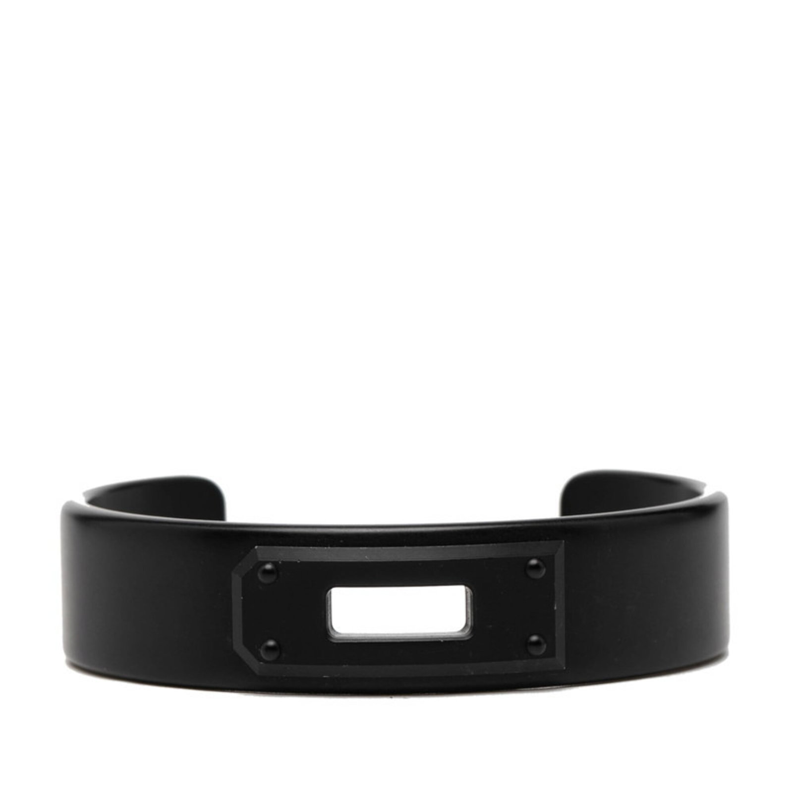 Bangle Aluminum of Hermes: Bangle Aluminum of Hermes Aluminum bangle from Hermes, available in black with a length of 17.5cm. This sleek and modern accessory features the iconic brand's signature style. Made from durable alumin