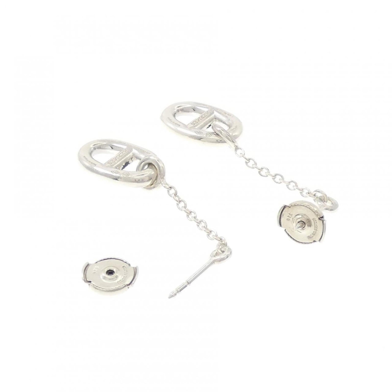 Hermes Stud Silver 925 Earrings - 3